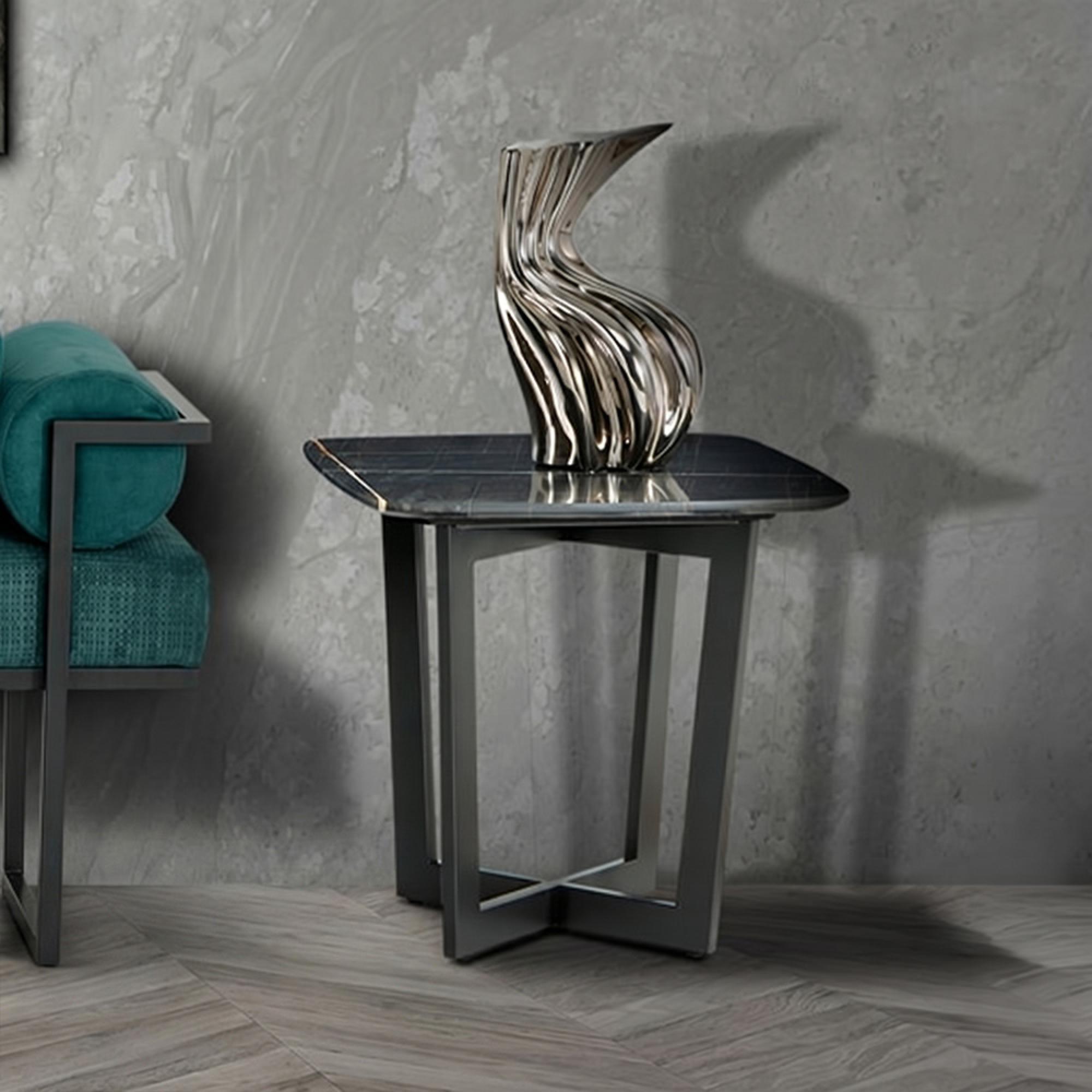 Oscar Lamp Table - Marble with Metal Base - Variation Available