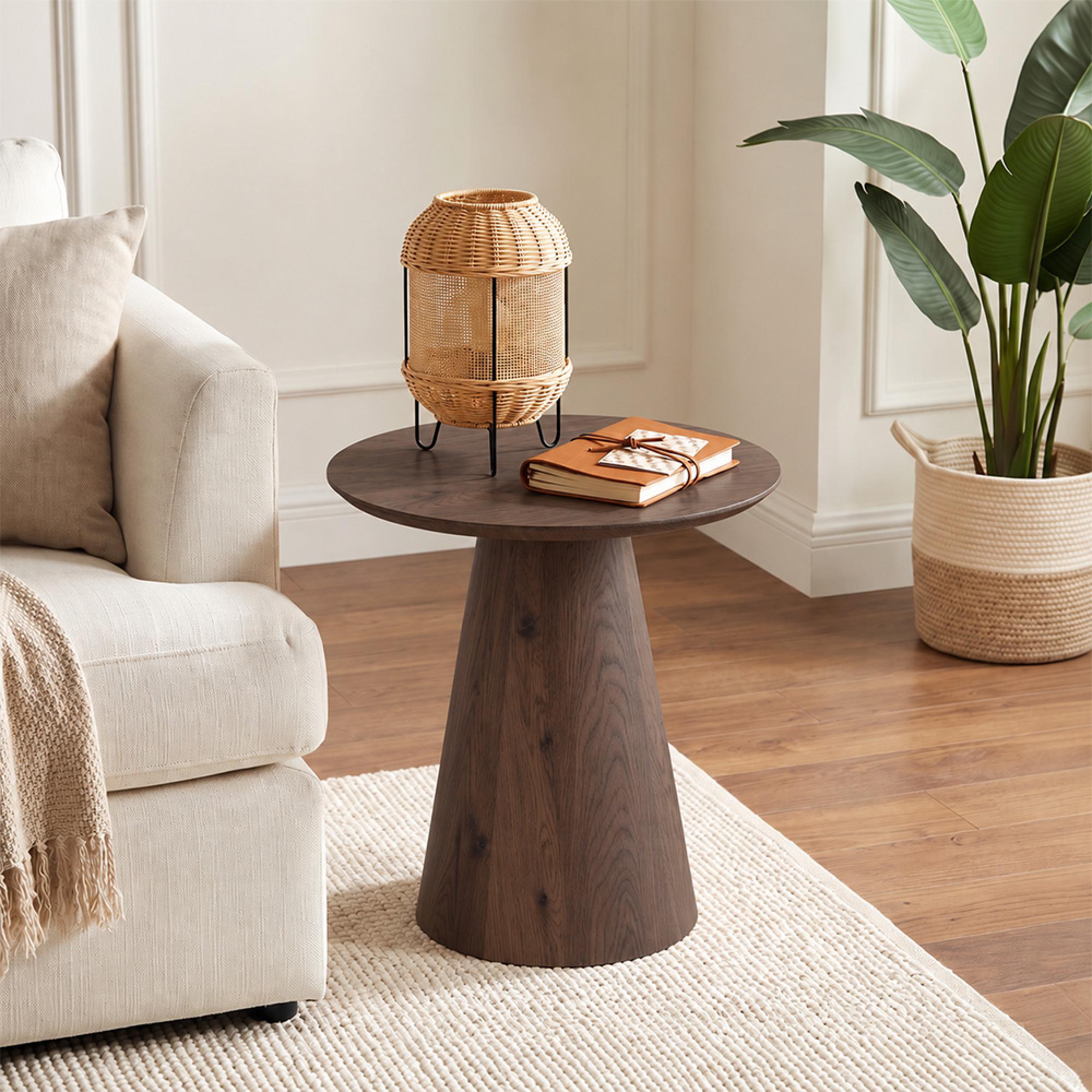 Palma End Table - Round - Walnut