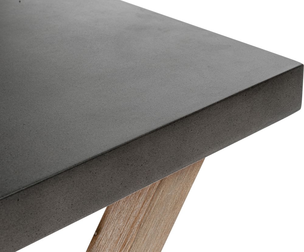 Pimlico Side Table - Square - X Leg - Acacia Wood and Concrete Top