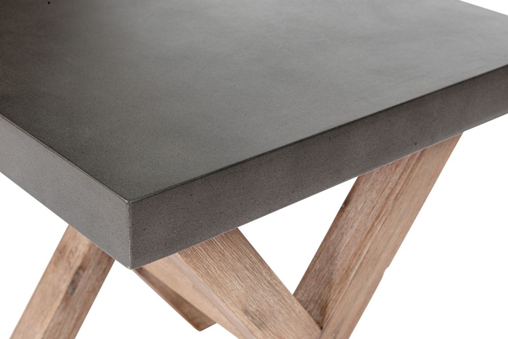 Pimlico Side Table - Square - X Leg - Acacia Wood and Concrete Top