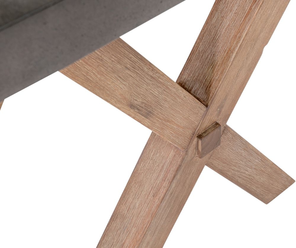 Pimlico Side Table - Square - X Leg - Acacia Wood and Concrete Top