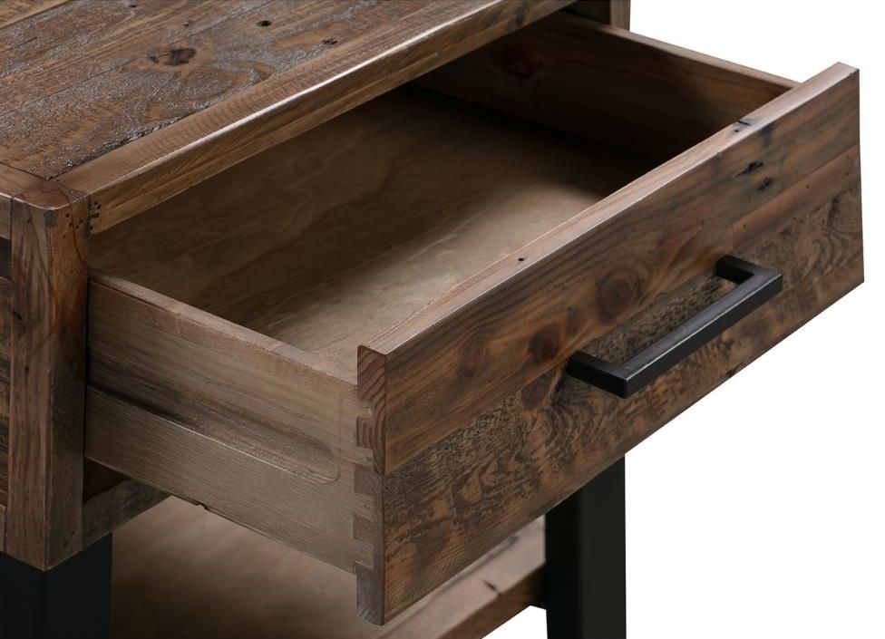 Reclaimed Pine Lamp Table - 1 Drawer