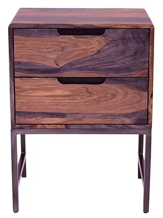Sirani Dark Sheesham Wood 2 Drawer Side Table
