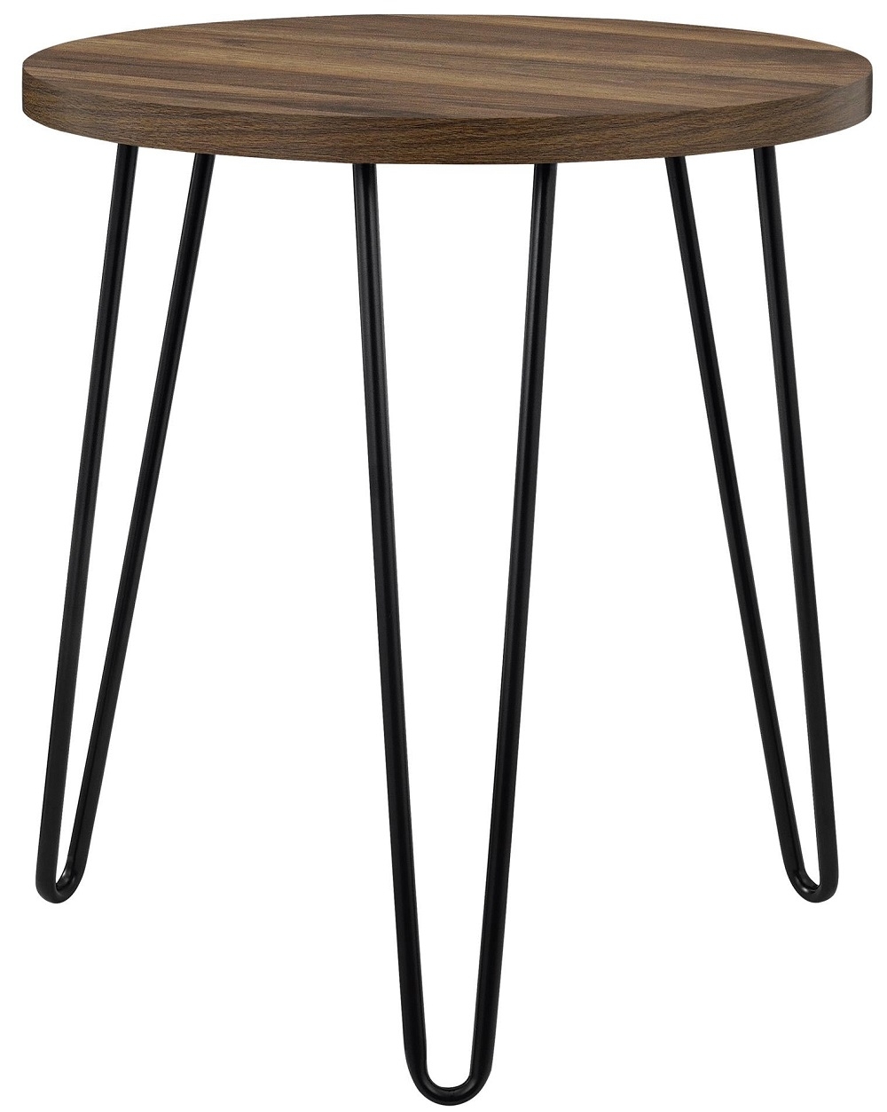 Alphason Owen Industrial Round End Table with Hairpin Legs