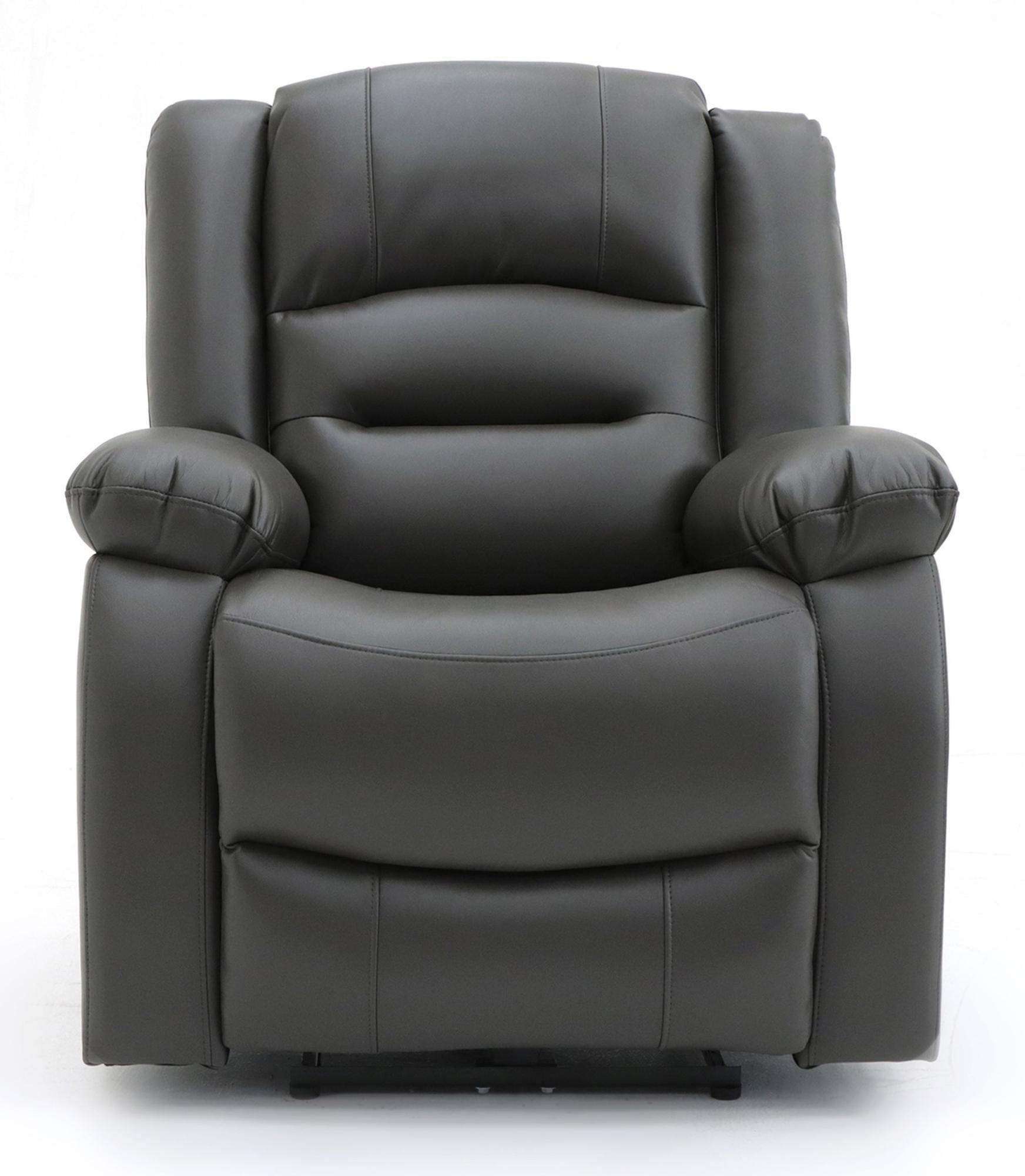 Alva Electric Recliner Armchair - Grey Faux Leather