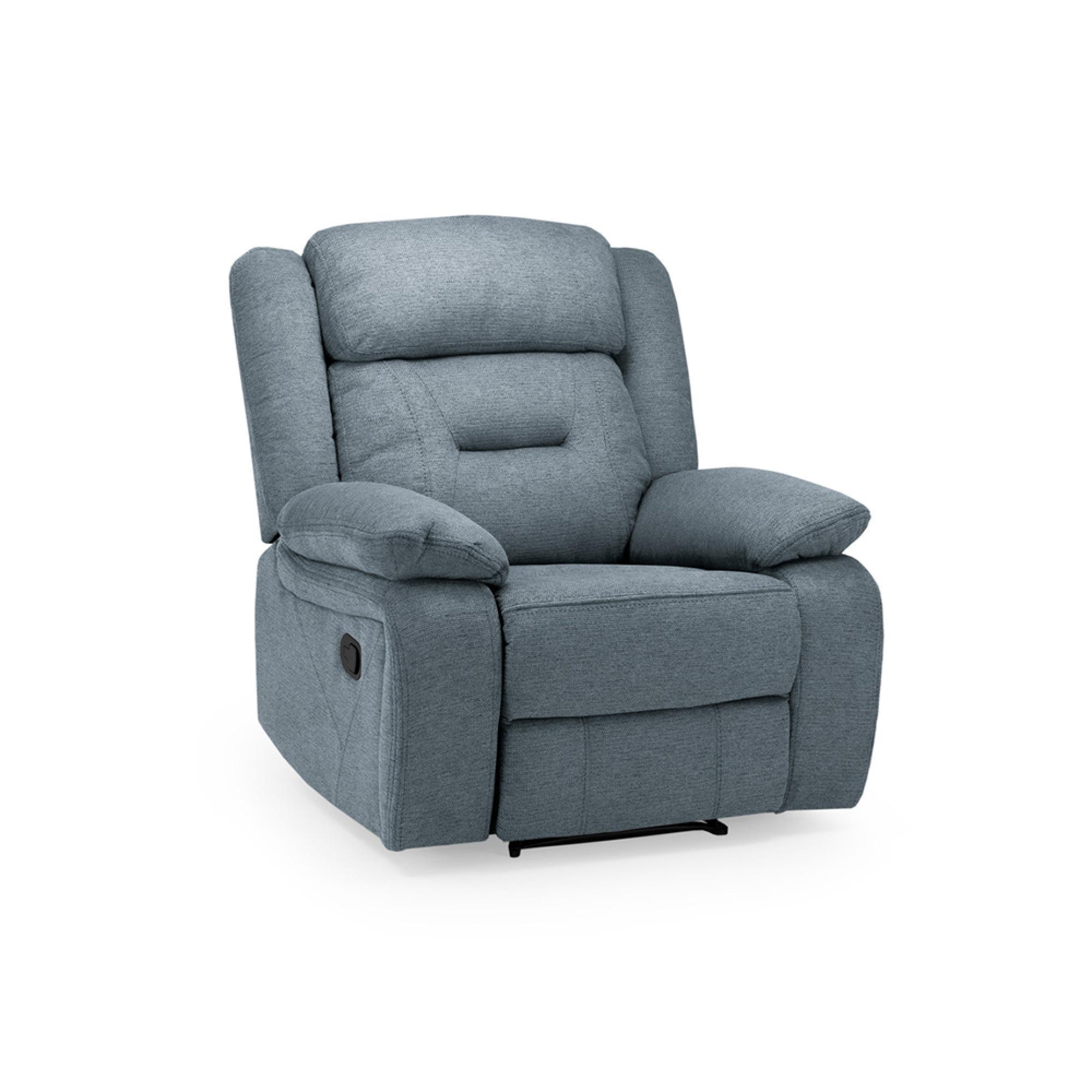 Novie Manual Recliner Armchair - Grey Fabric