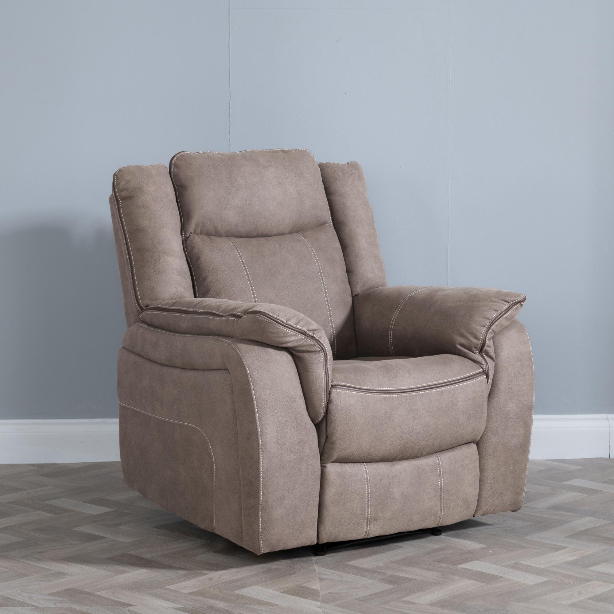 Seville Recliner Armchair - Brown Fabric