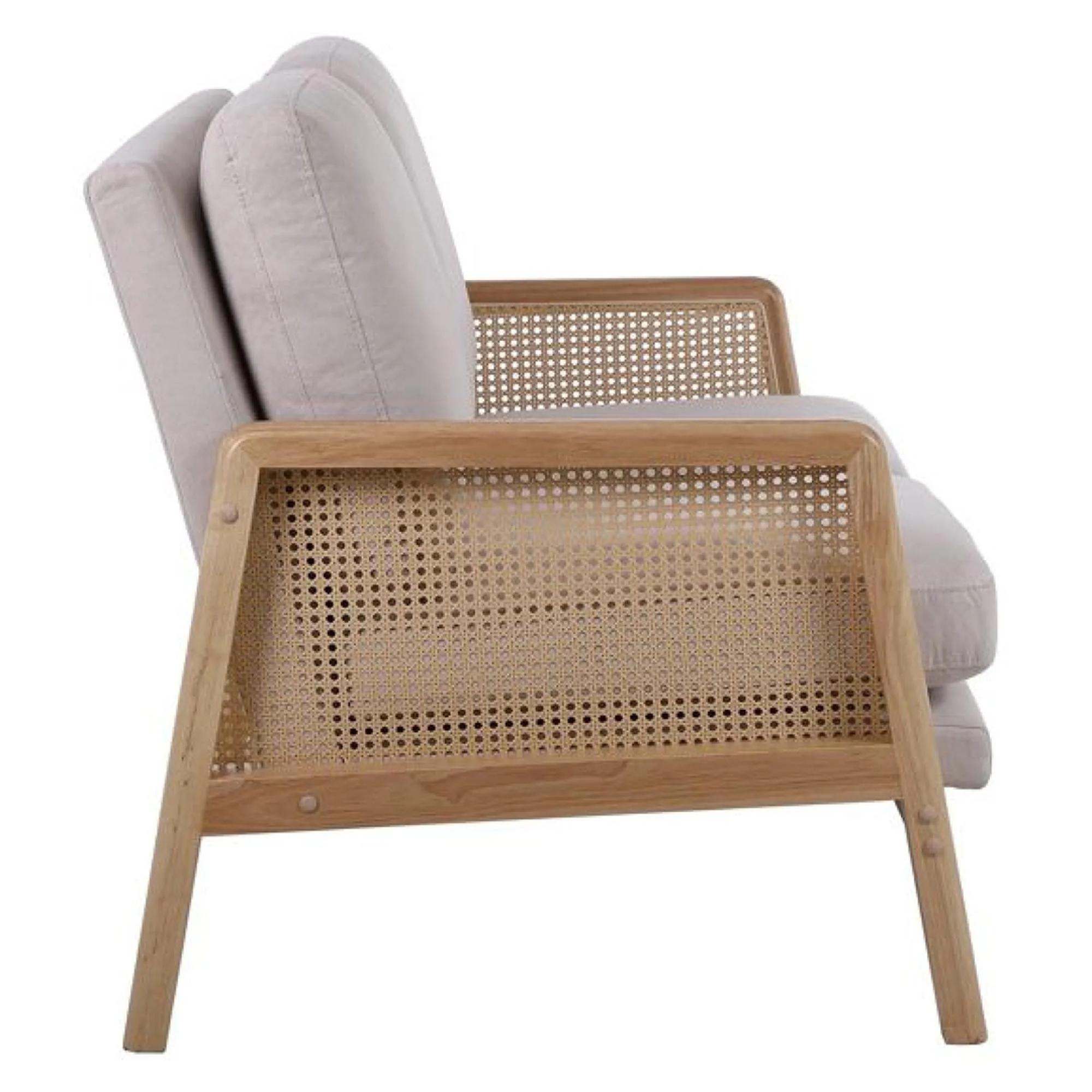 Ida Sofa - 2 Seater - Cream Fabric and Rattan