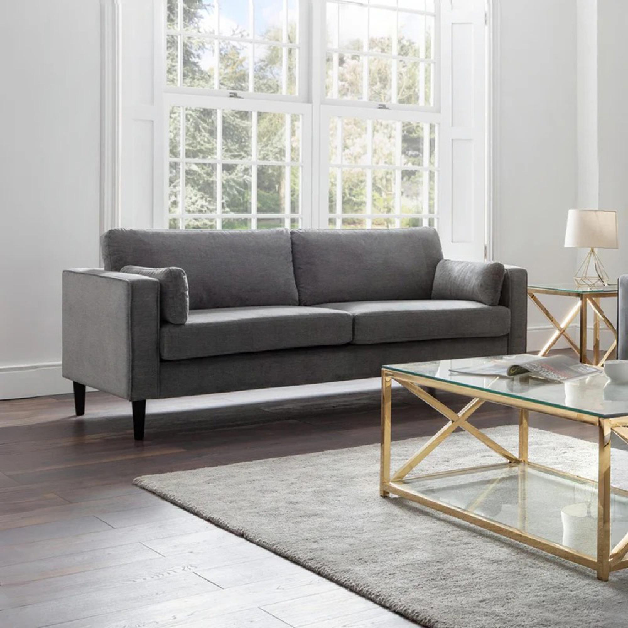 Hayward Dark Grey Fabric 3 Seater Sofa