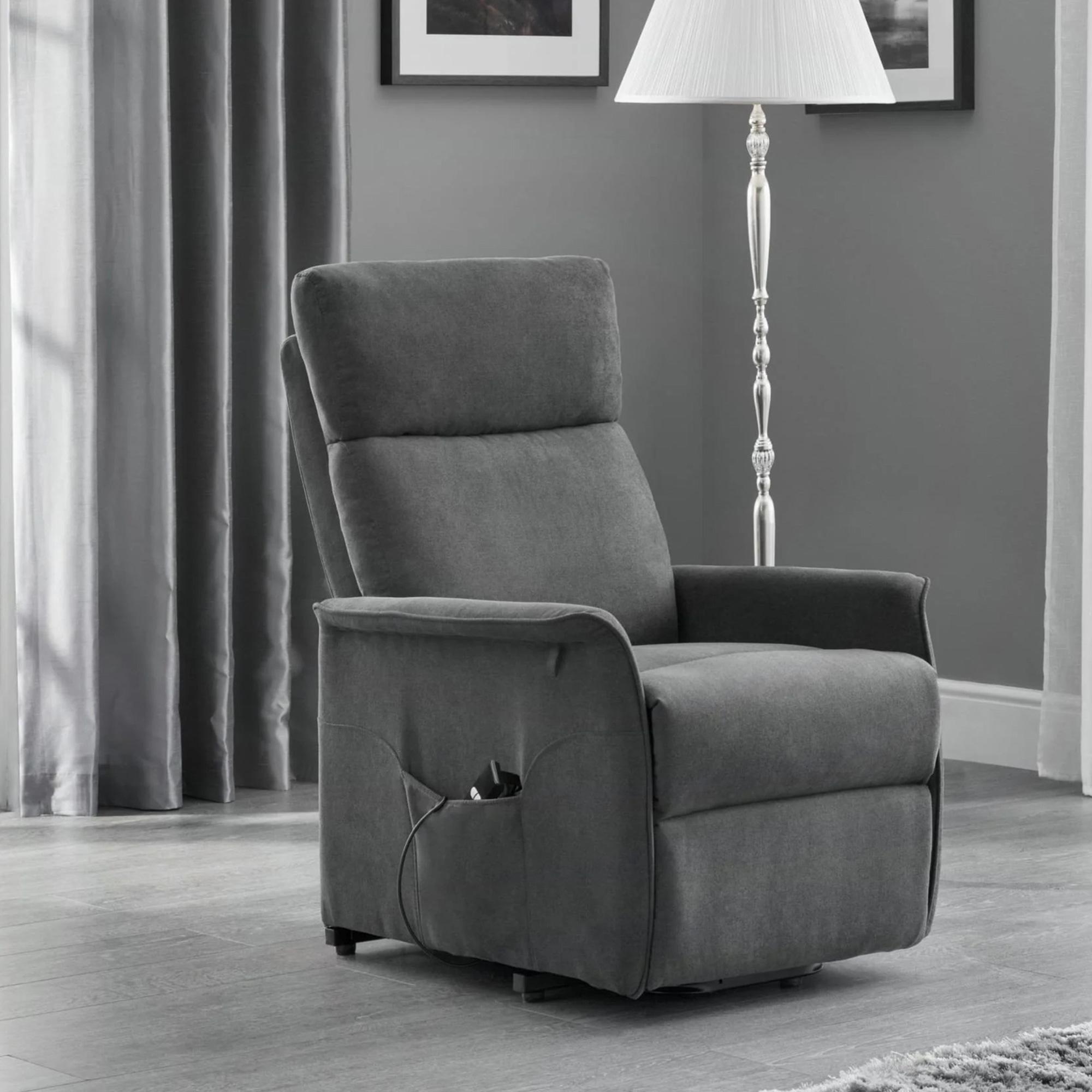 Helena Grey Fabric Recliner Armchair