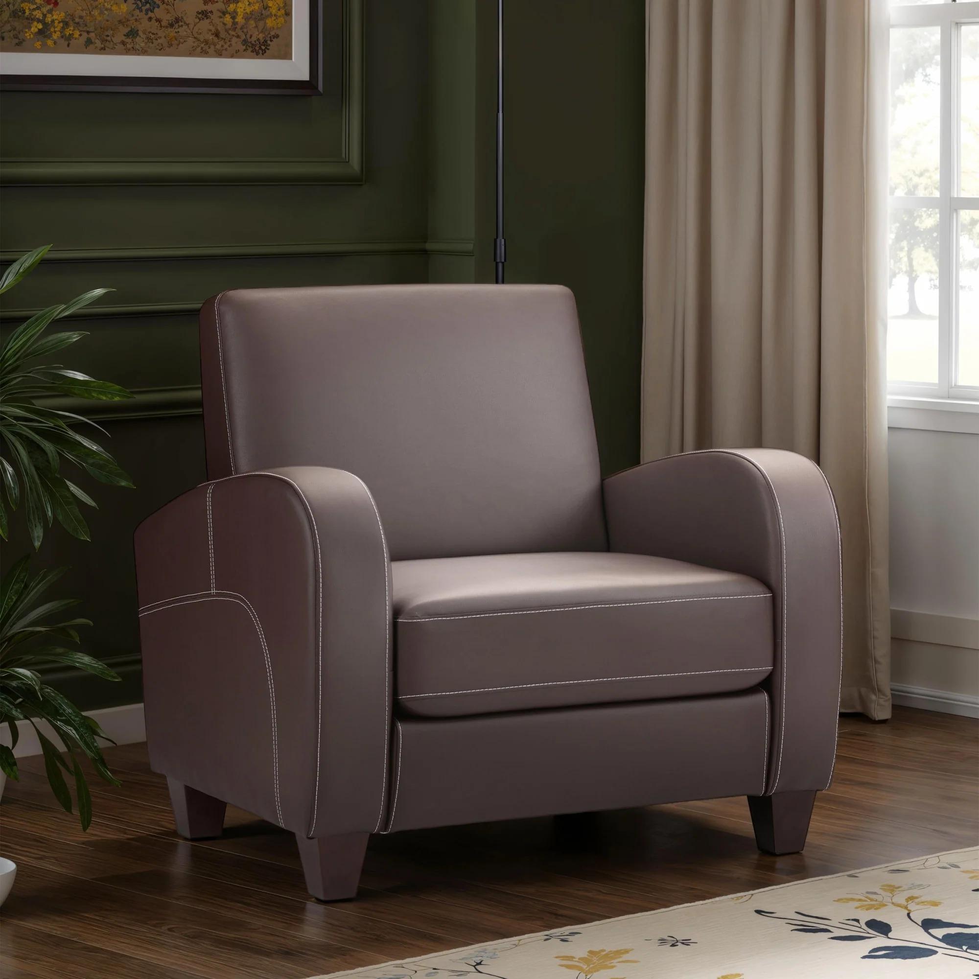 Vivo Brown Faux Leather Armchair