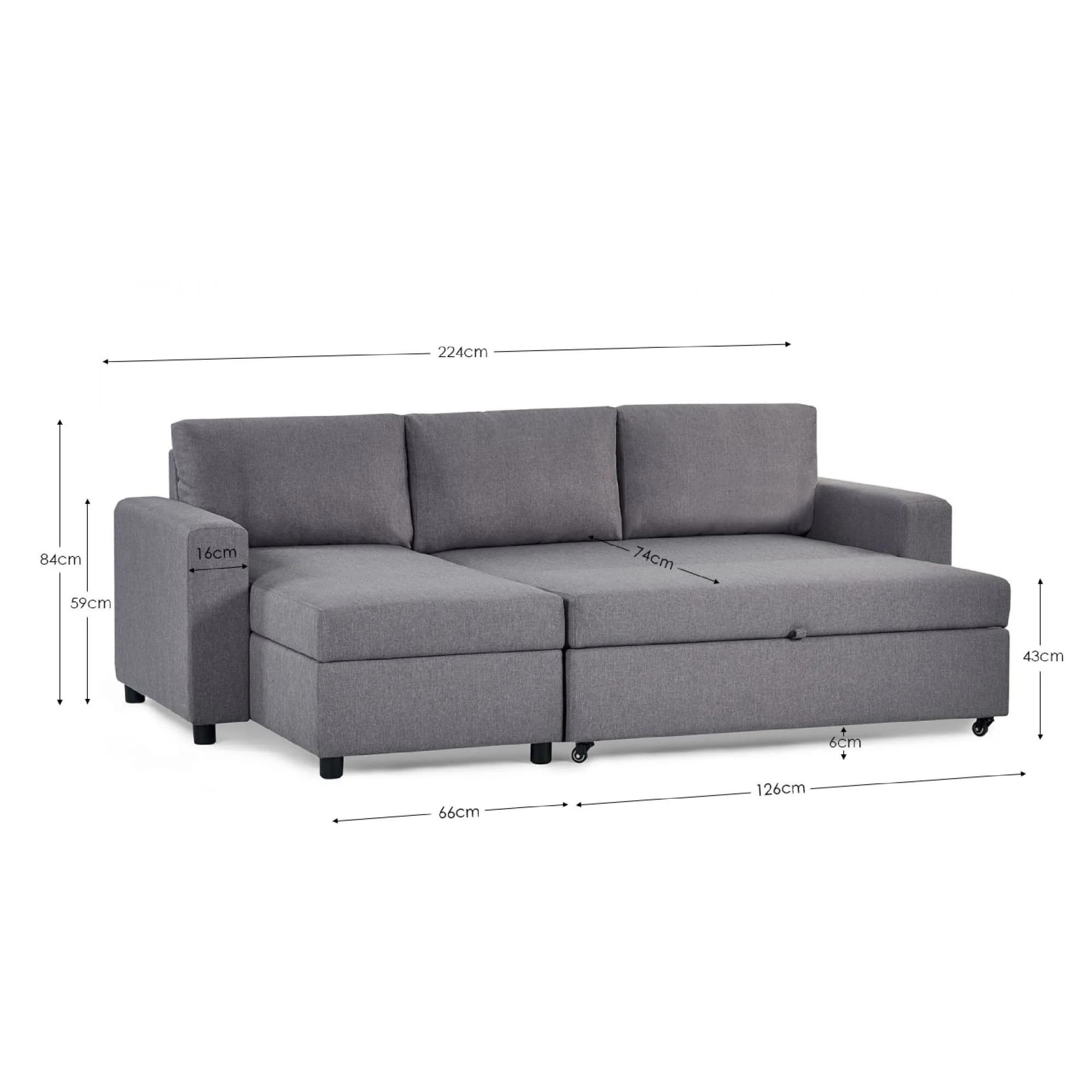 Angel Light Grey Fabric Sofabed