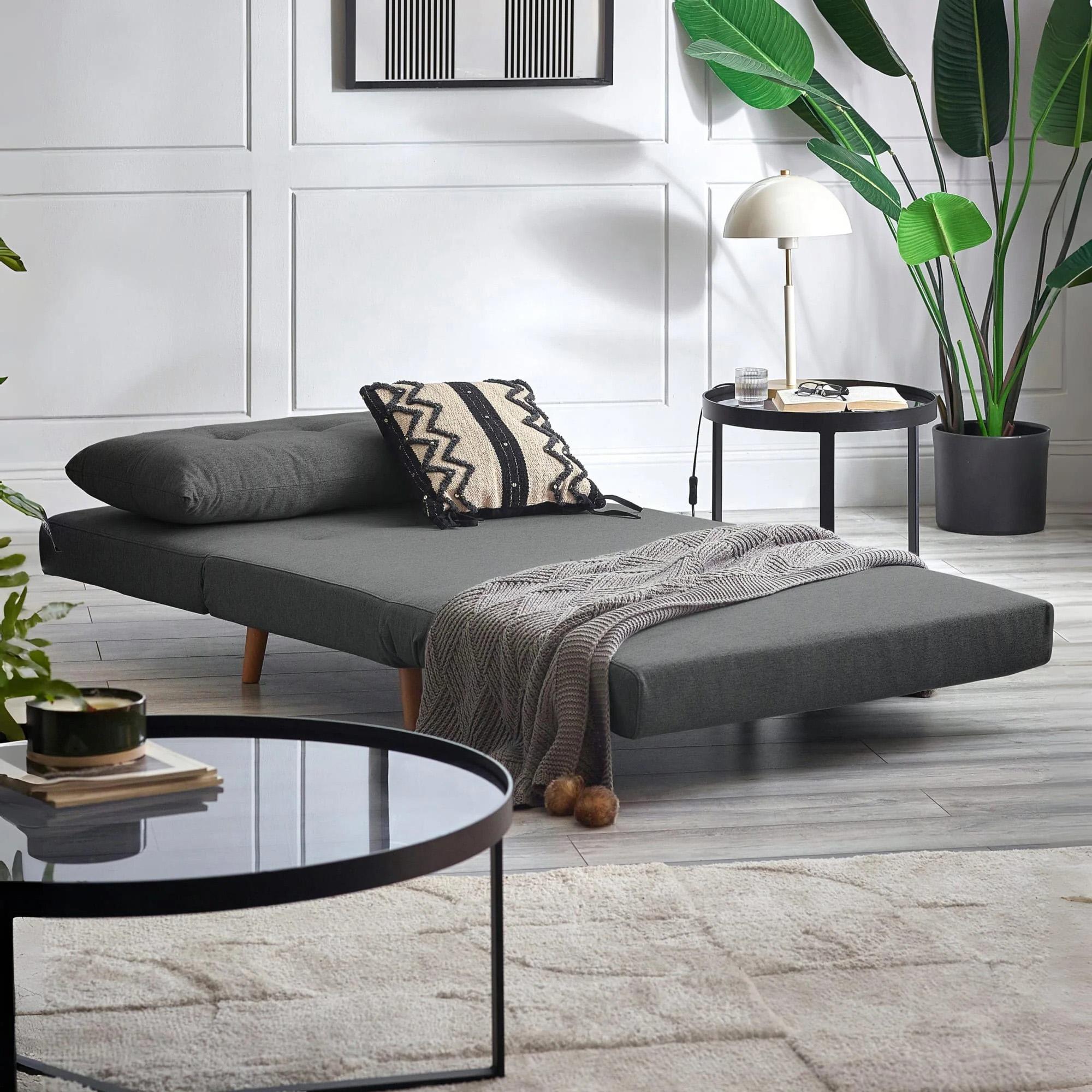 Rowan Mid Grey Fabric Chair Bed - Click Clack