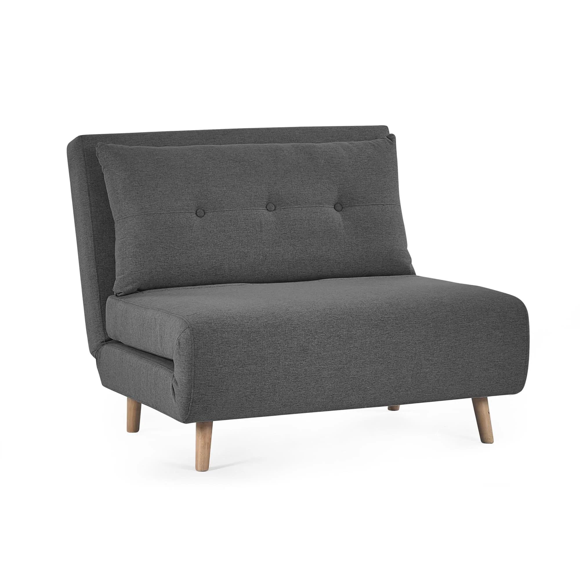Rowan Mid Grey Fabric Chair Bed - Click Clack