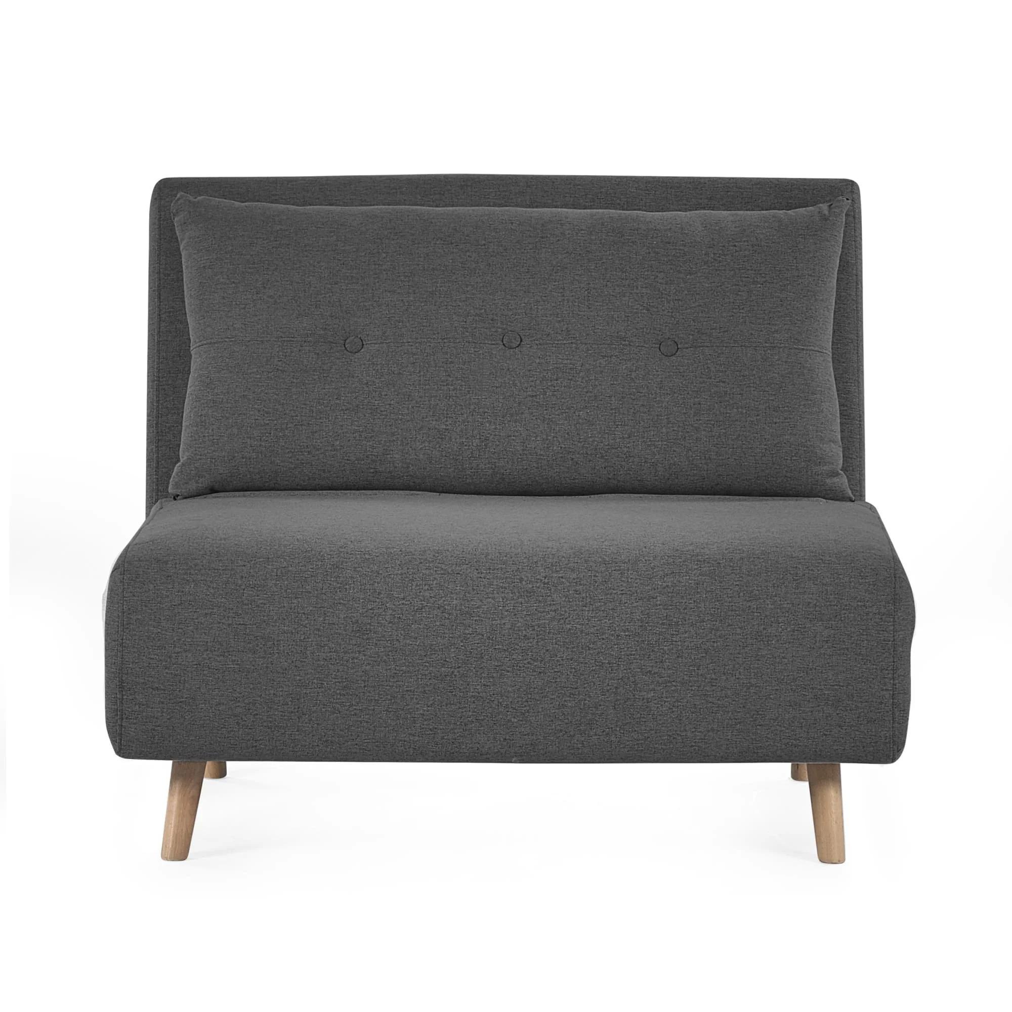 Rowan Mid Grey Fabric Chair Bed - Click Clack