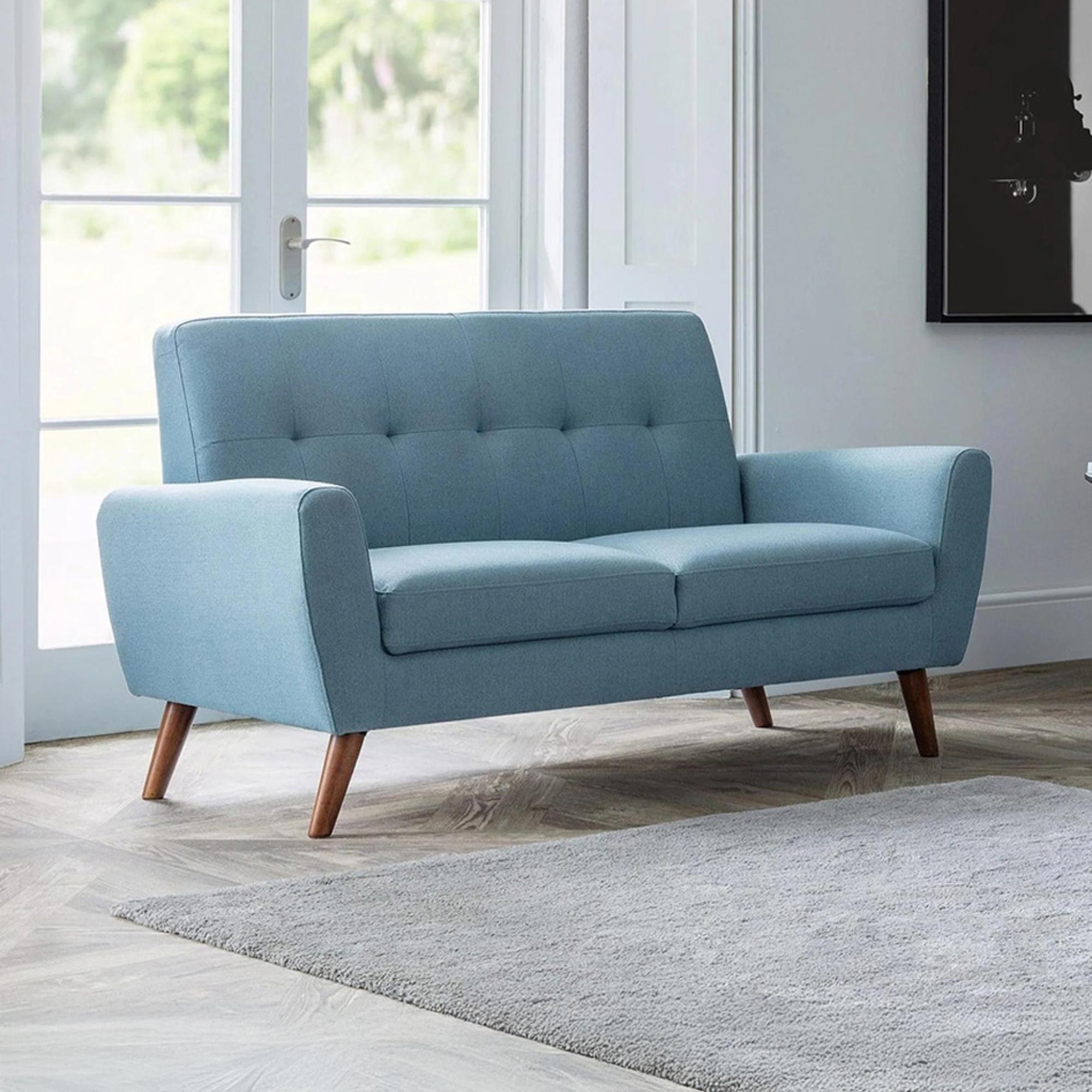 Monza Blue Fabric 2 Seater Sofa