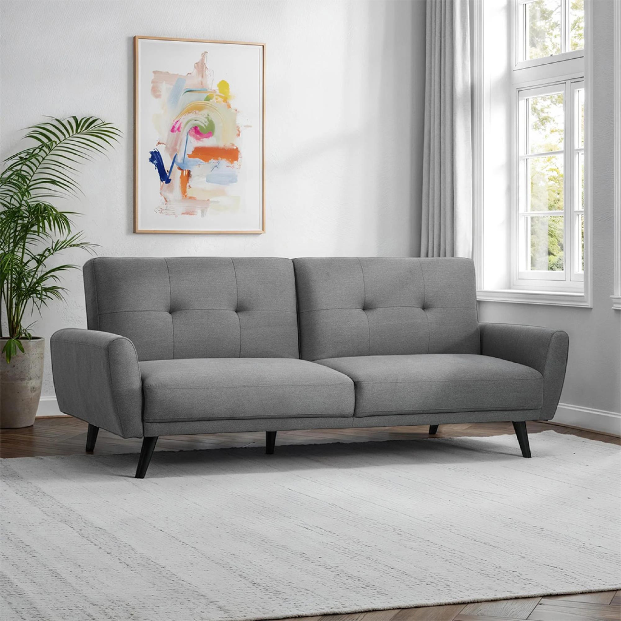 Monza Grey Linen Fabric Sofabed