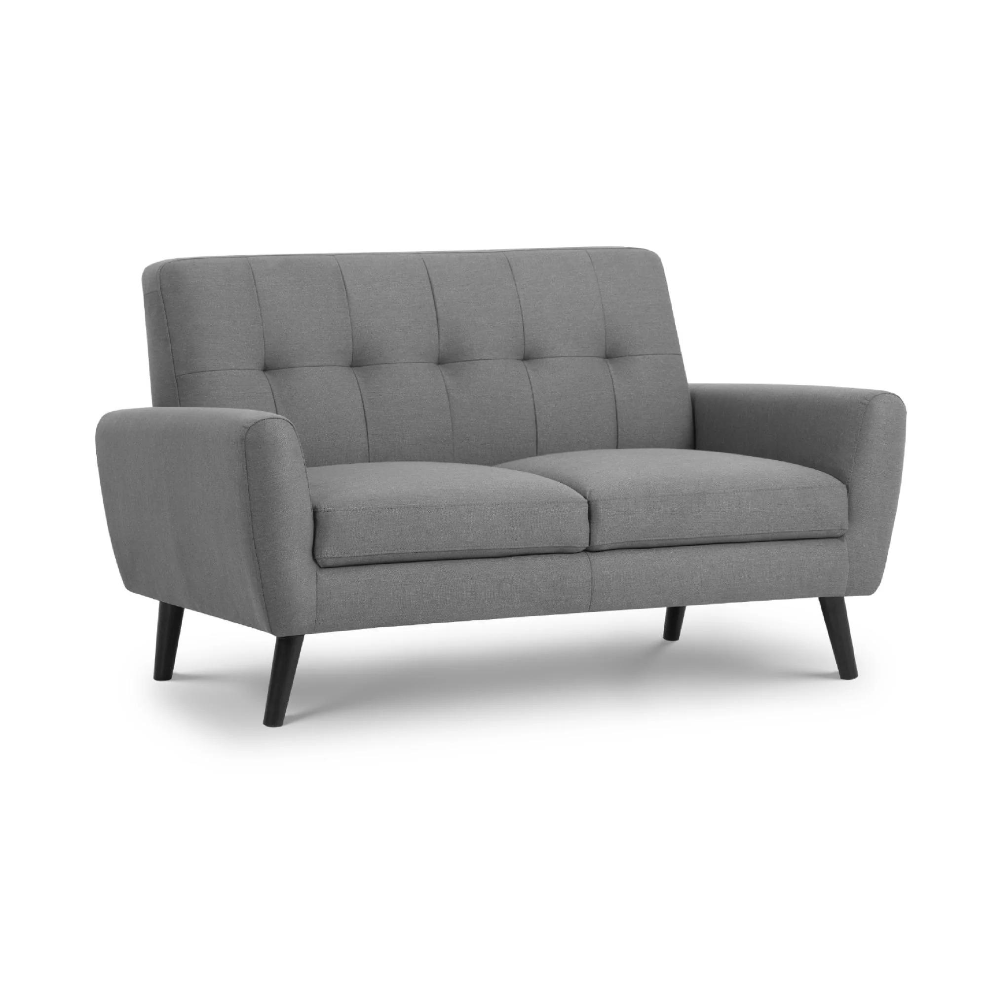 Monza Sofa - 2 Seater - Grey Linen Fabric