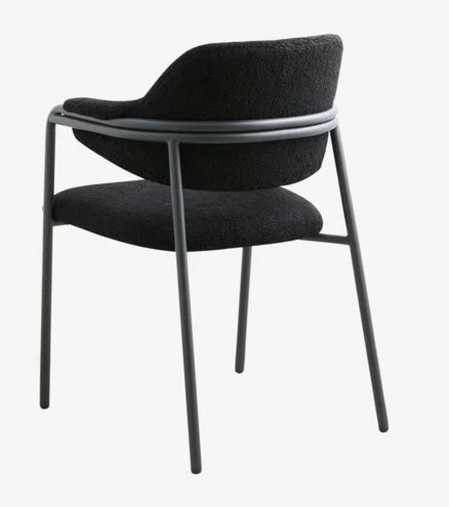 Albert Armchair - Teddy Fabric - Black