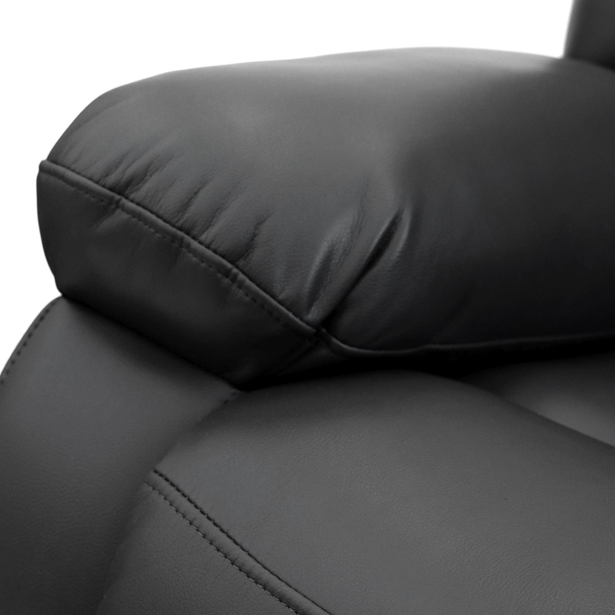 Alva Electric Recliner Armchair - Black Faux Leather