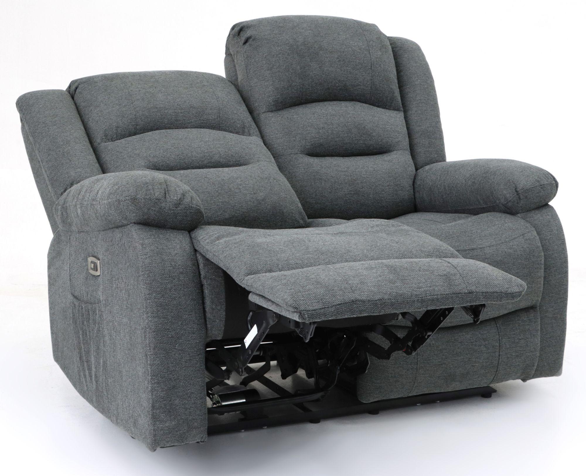 Alva Electric Recliner Sofa - Graphite Fabric - 2 Seater