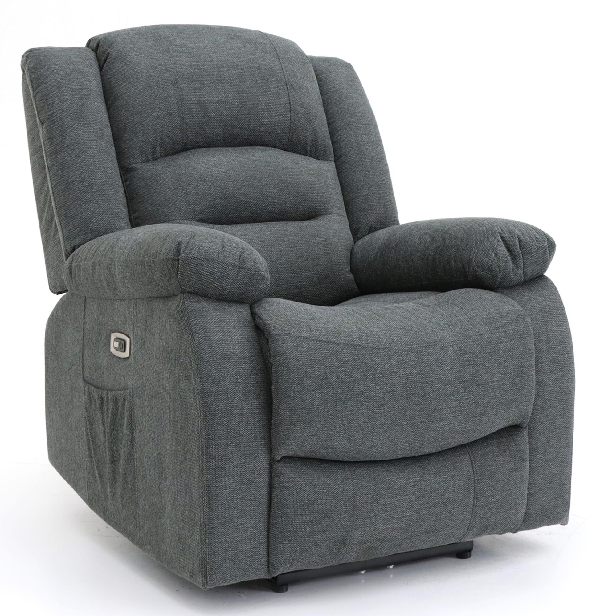 Alva Electric Recliner Armchair - Graphite Fabric