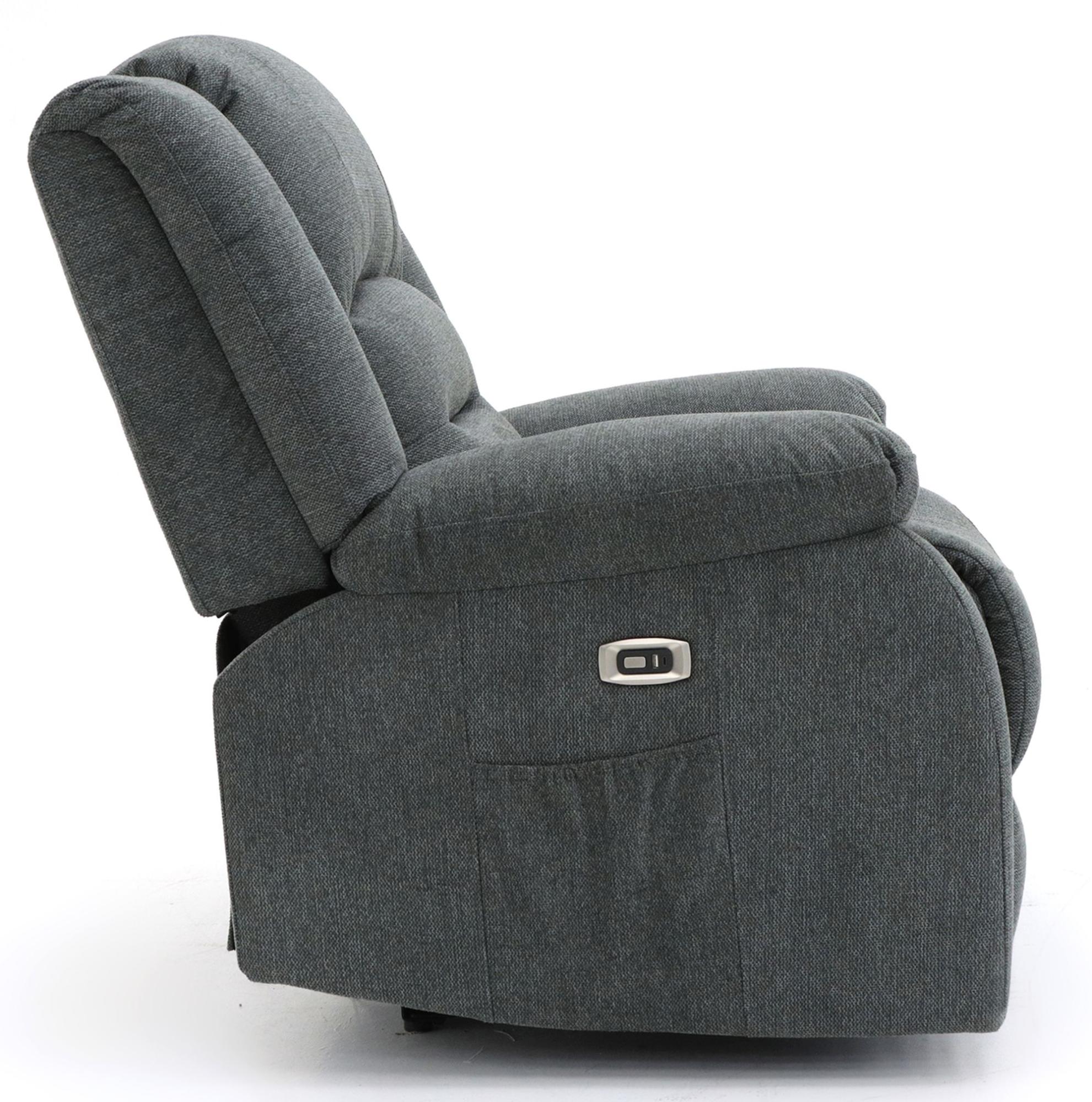 Alva Electric Recliner Armchair - Graphite Fabric