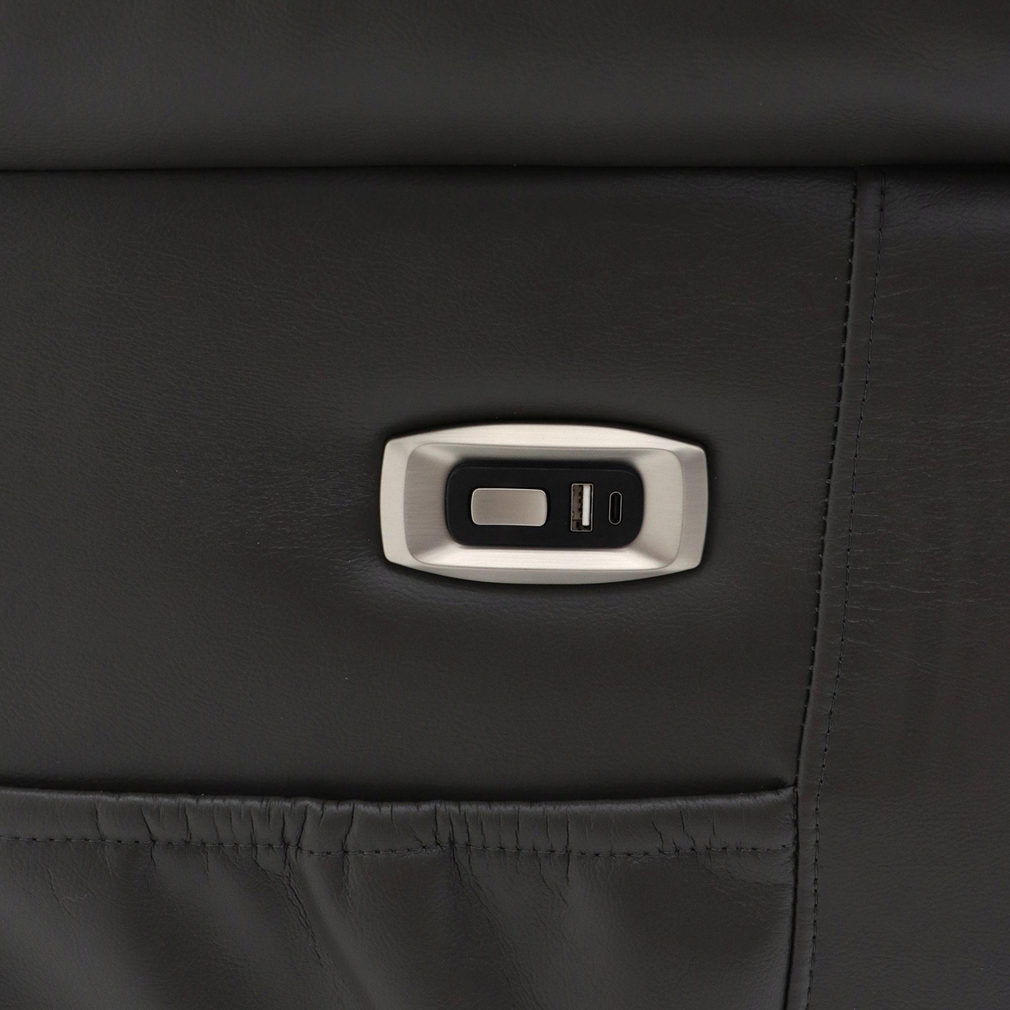 Alva Electric Recliner Sofa - Grey Faux Leather - 2 Seater