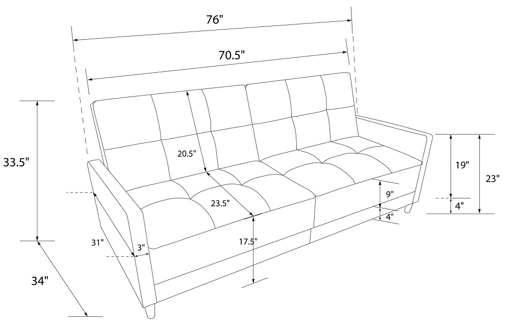 Andora Sprung Sofa Bed - 2 Seater - 2146009UK