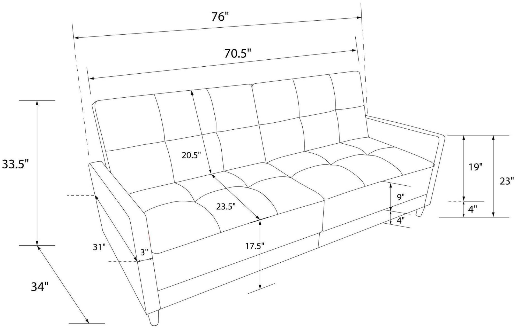 Andora Coil Sofa Bed - Navy Blue Linen - 2146629UK