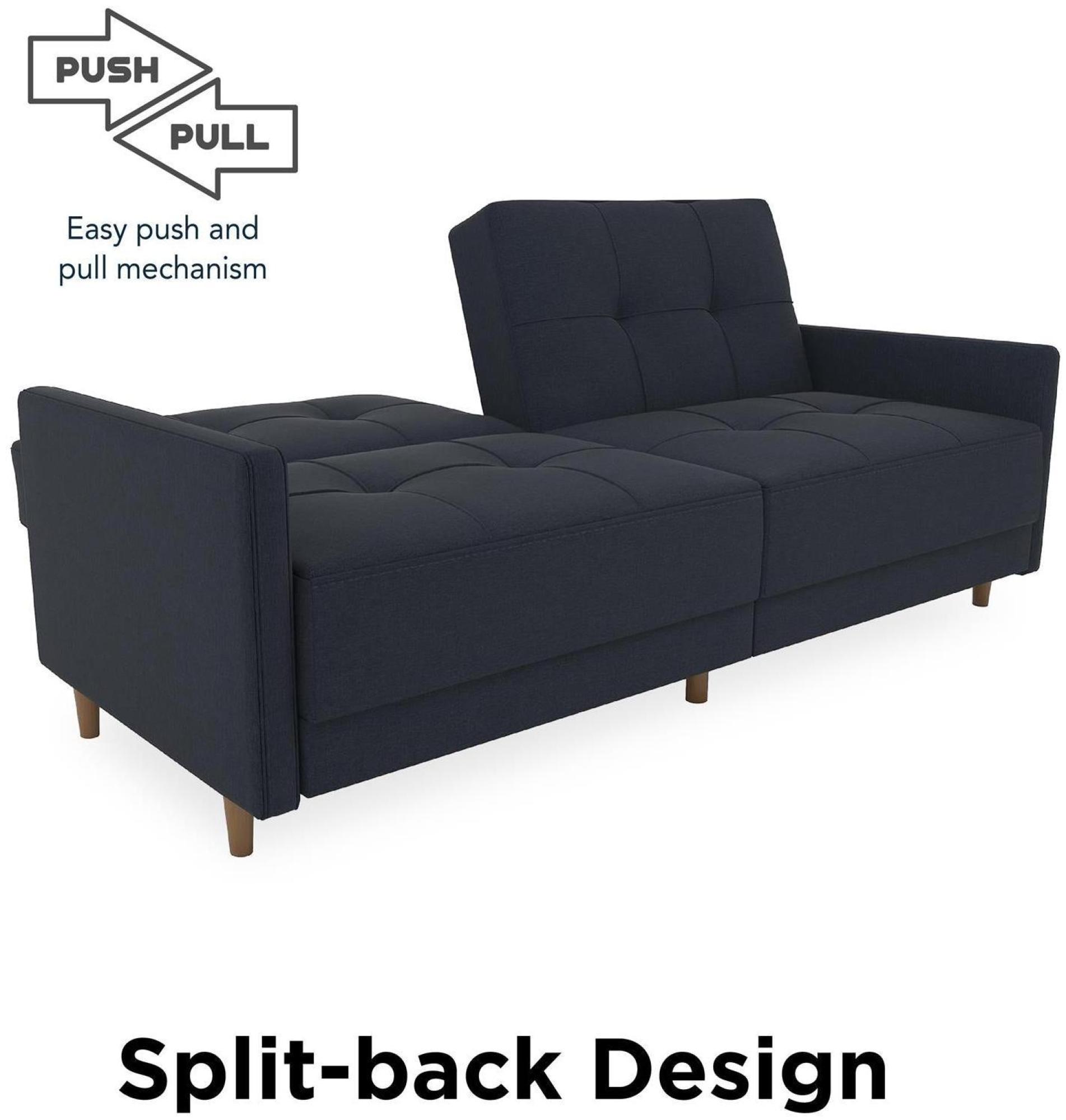 Andora Coil Sofa Bed - Navy Blue Linen - 2146629UK