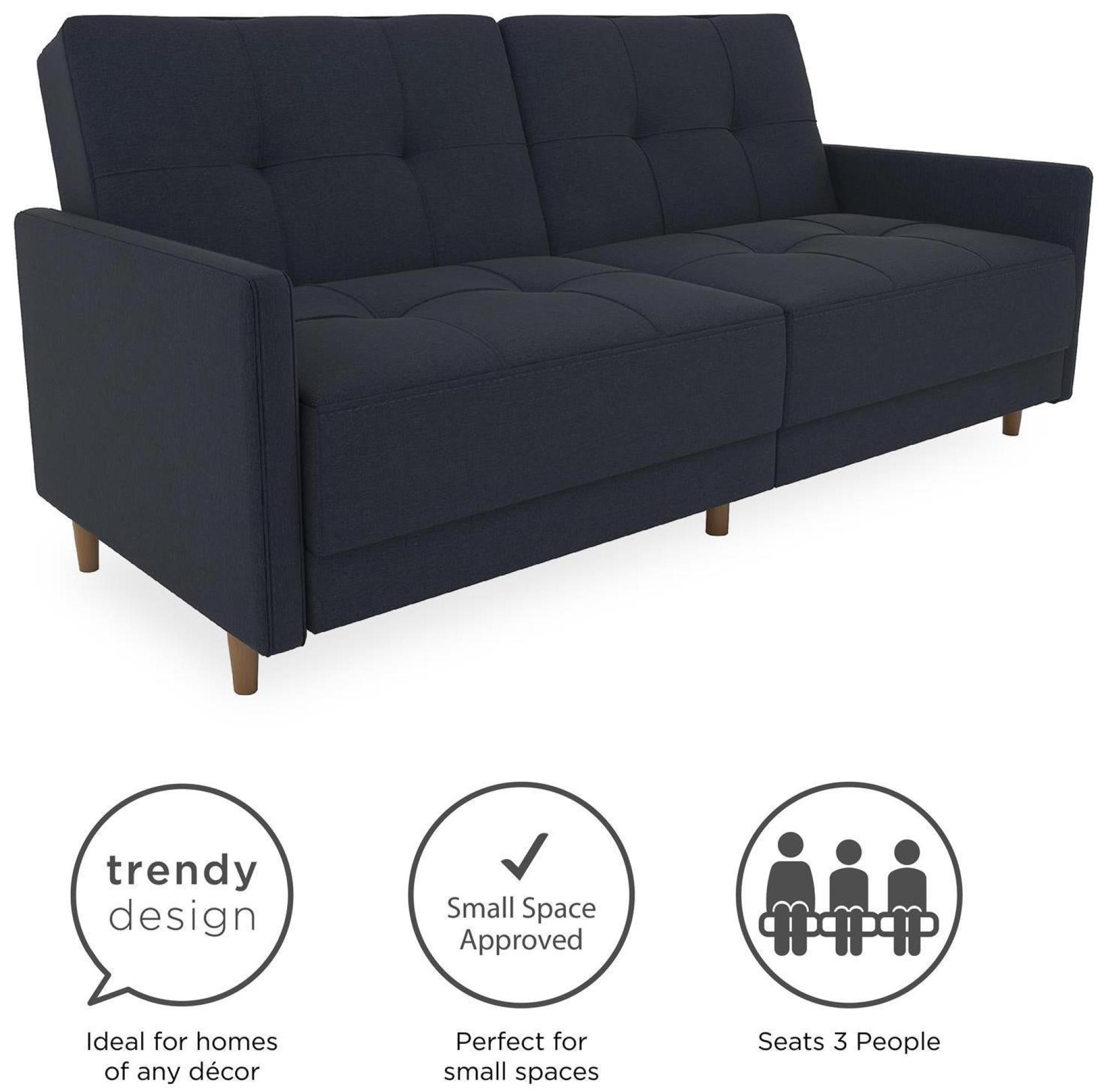Andora Coil Sofa Bed - Navy Blue Linen - 2146629UK