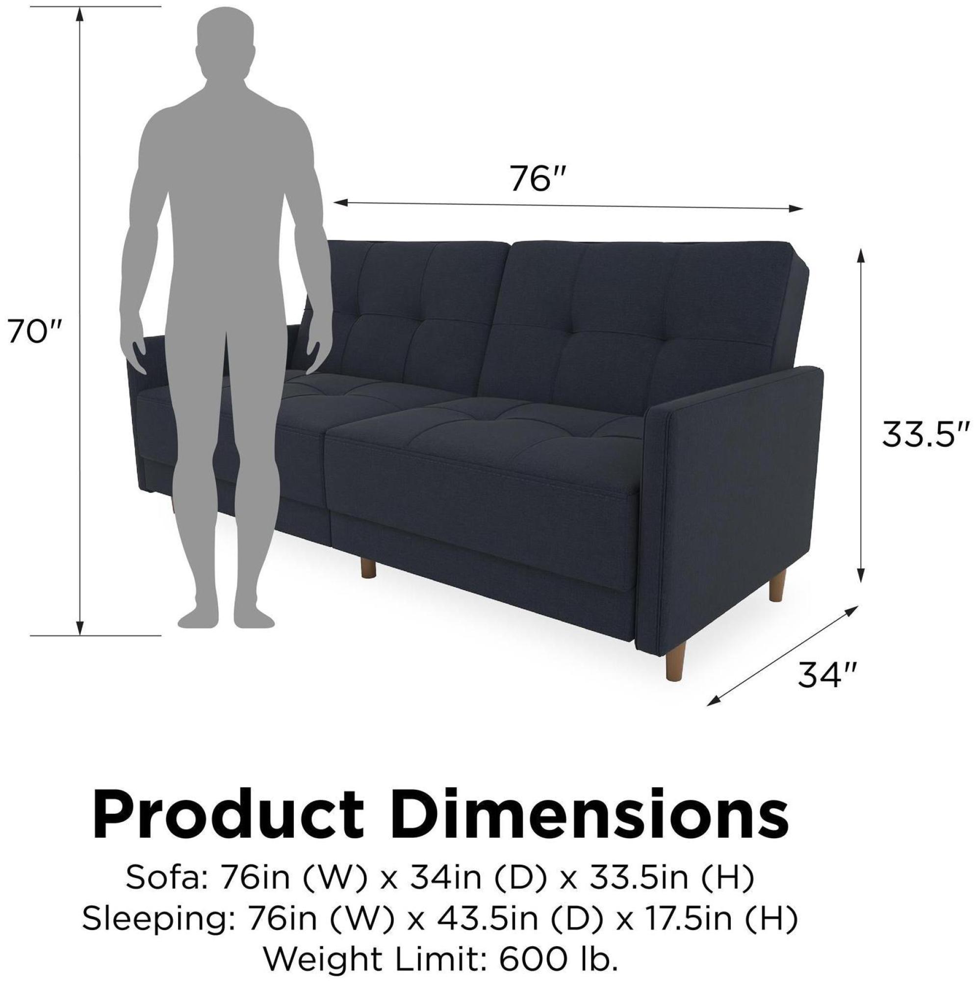 Andora Coil Sofa Bed - Navy Blue Linen - 2146629UK