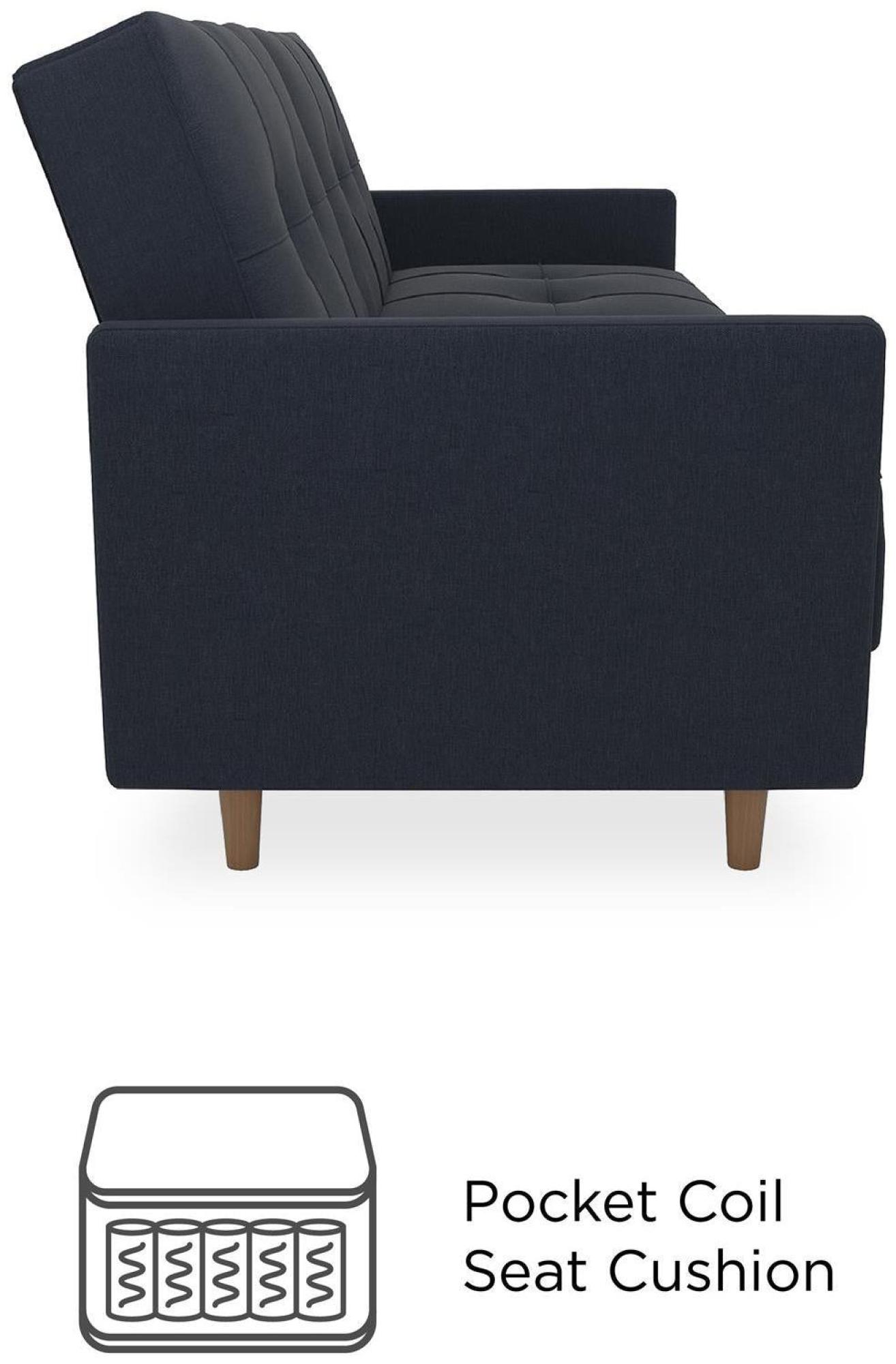 Andora Coil Sofa Bed - Navy Blue Linen - 2146629UK