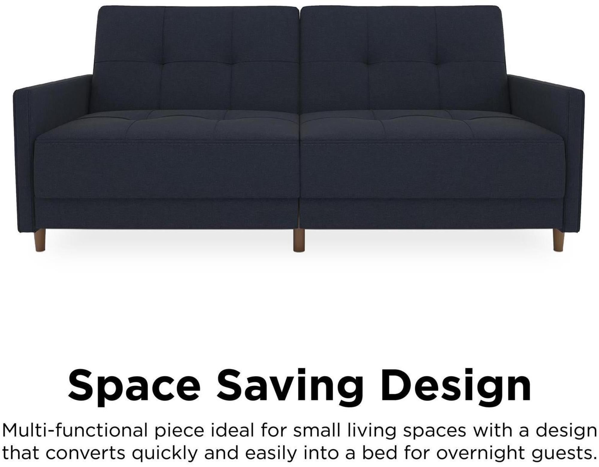 Andora Coil Sofa Bed - Navy Blue Linen - 2146629UK