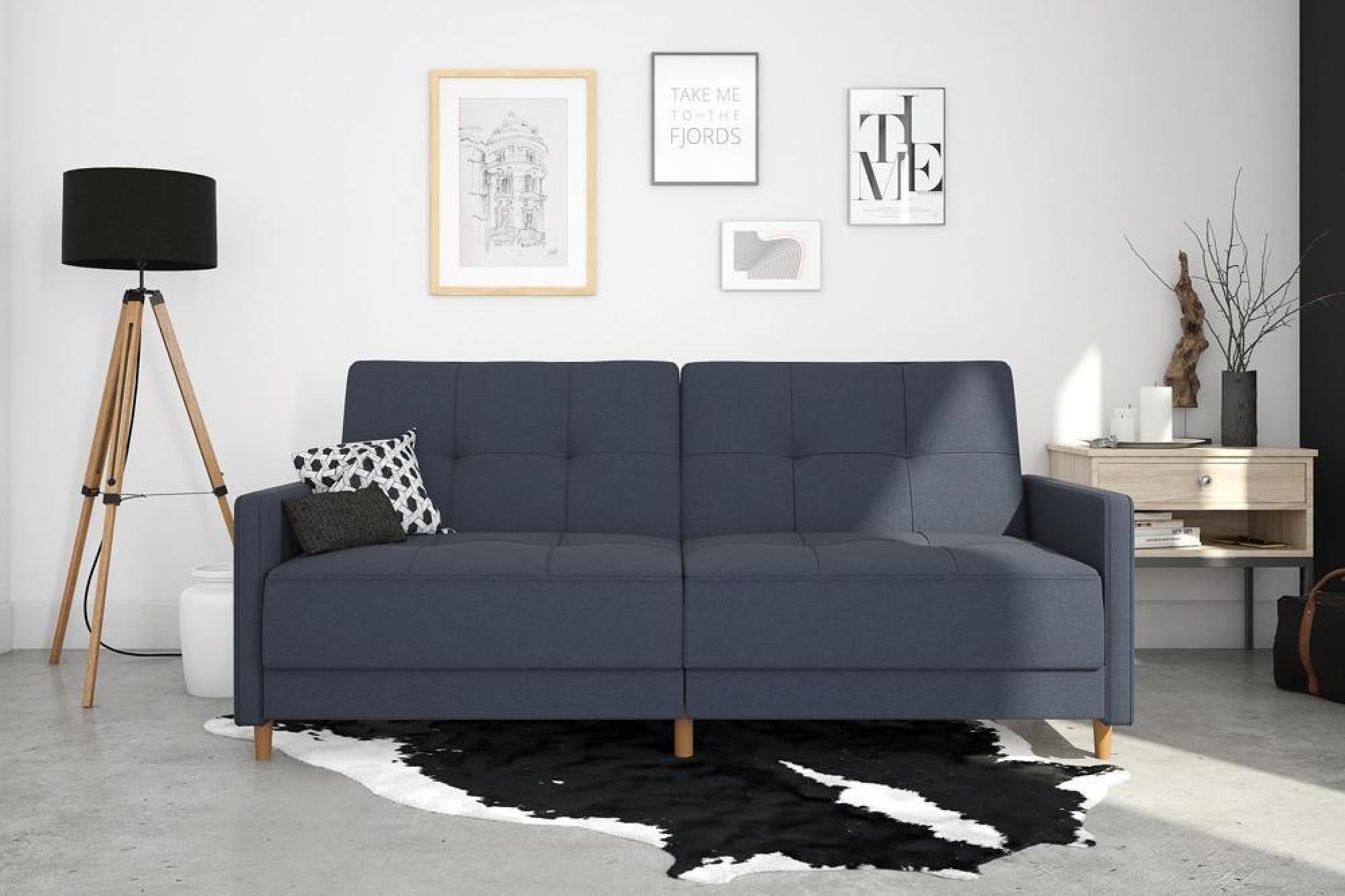 Andora Coil Sofa Bed - Navy Blue Linen - 2146629UK