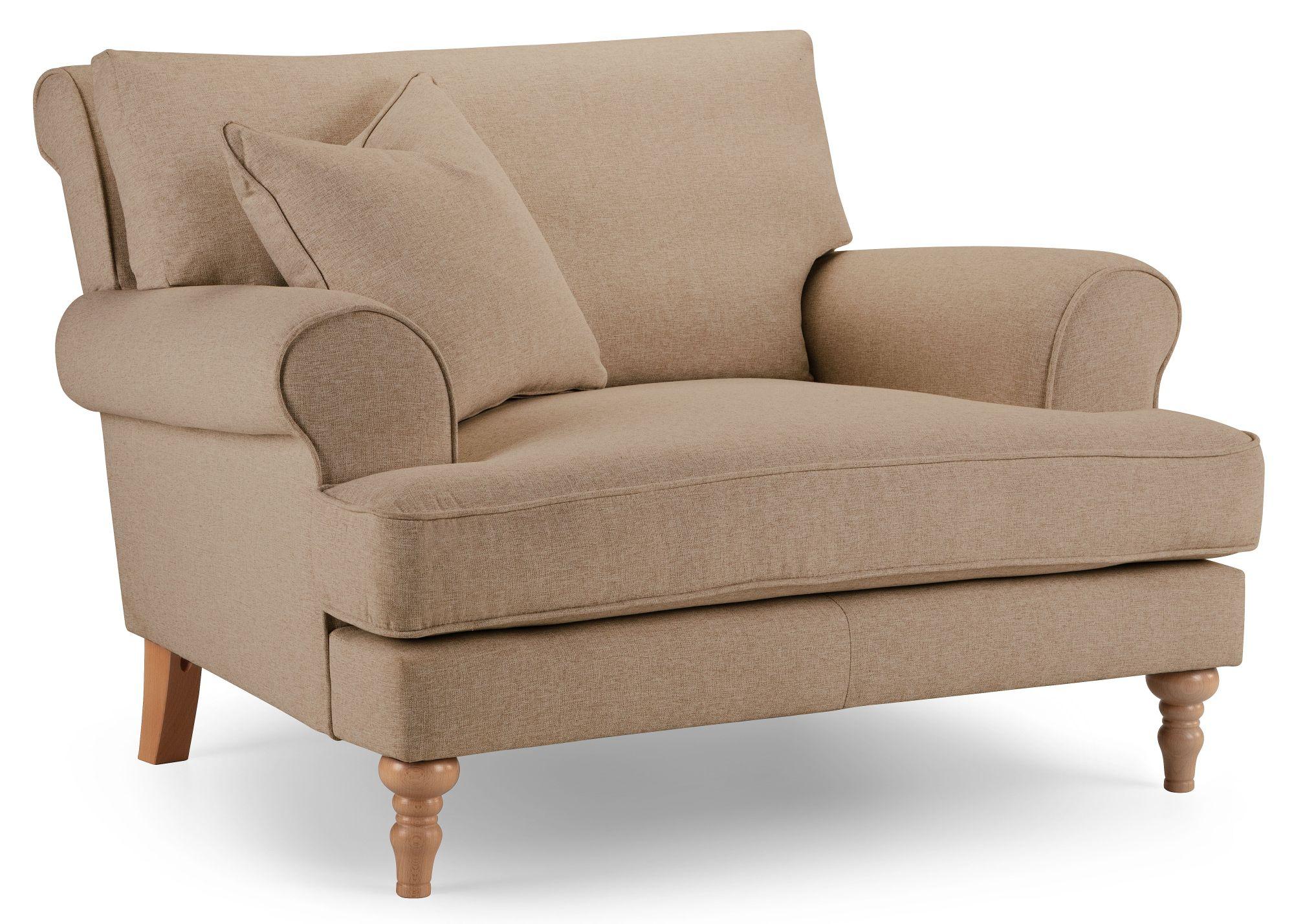 Arlan Sepia Fabric Snuggle Armchair