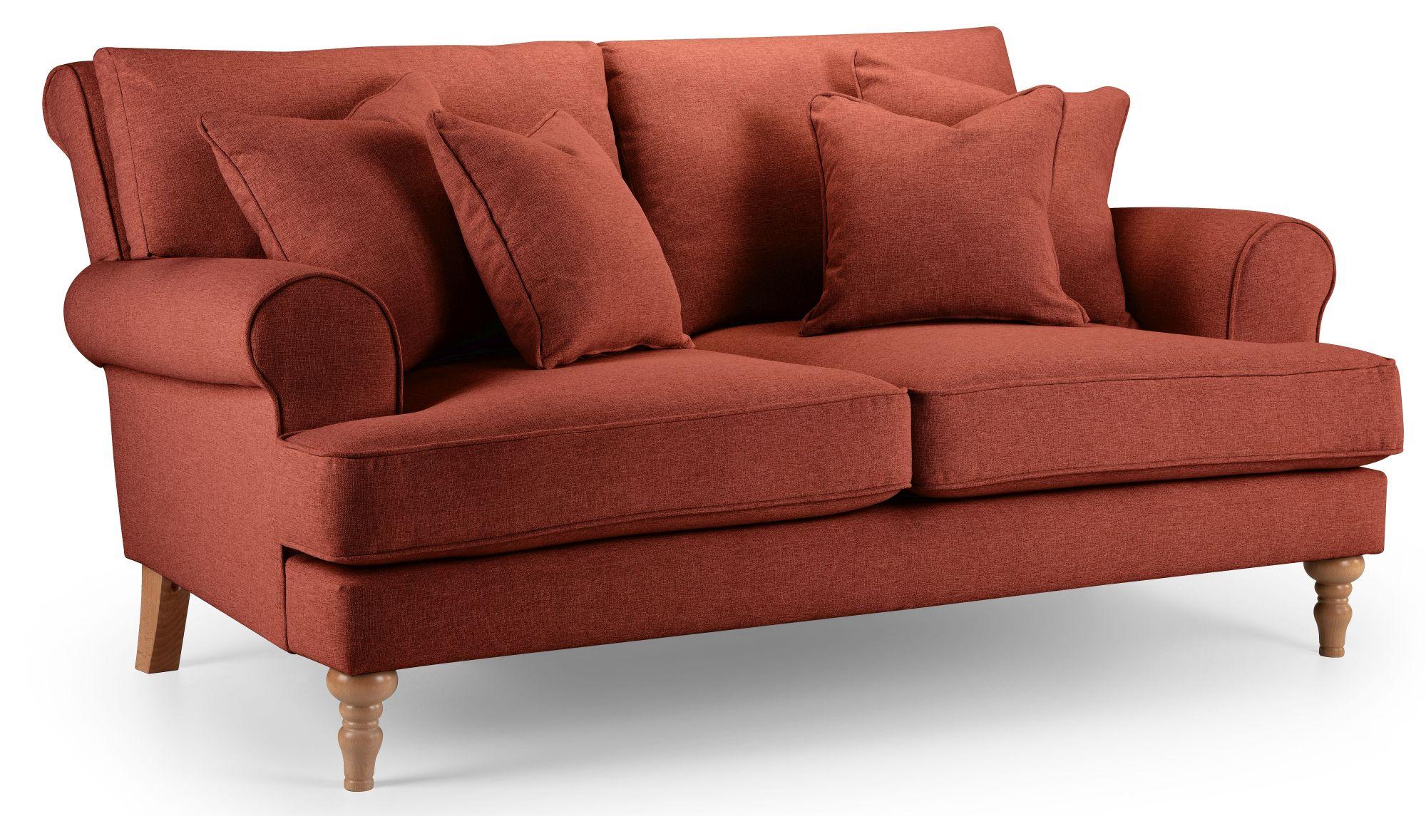 Arlan Vermillion Fabric 2 Seater Sofa