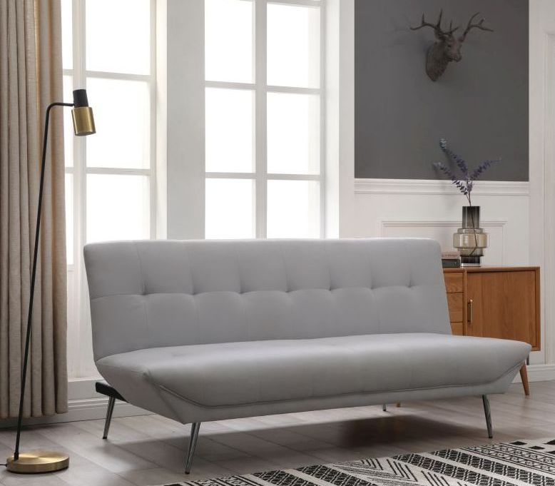 Ashley Grey Fabric Click Clack Sofa Bed - 2 Seater