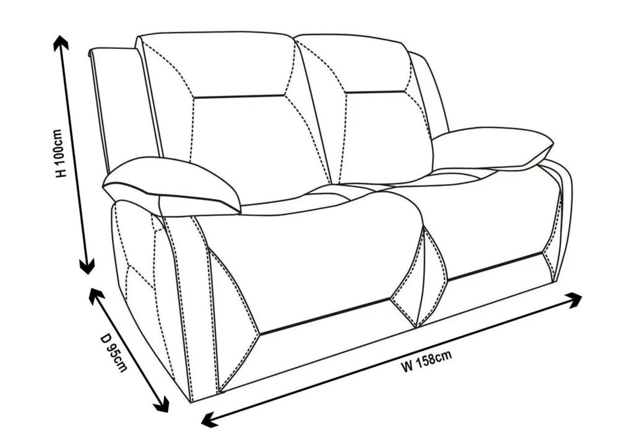 Athena Recliner Sofa - 2 Seater - Dark Brown Leather
