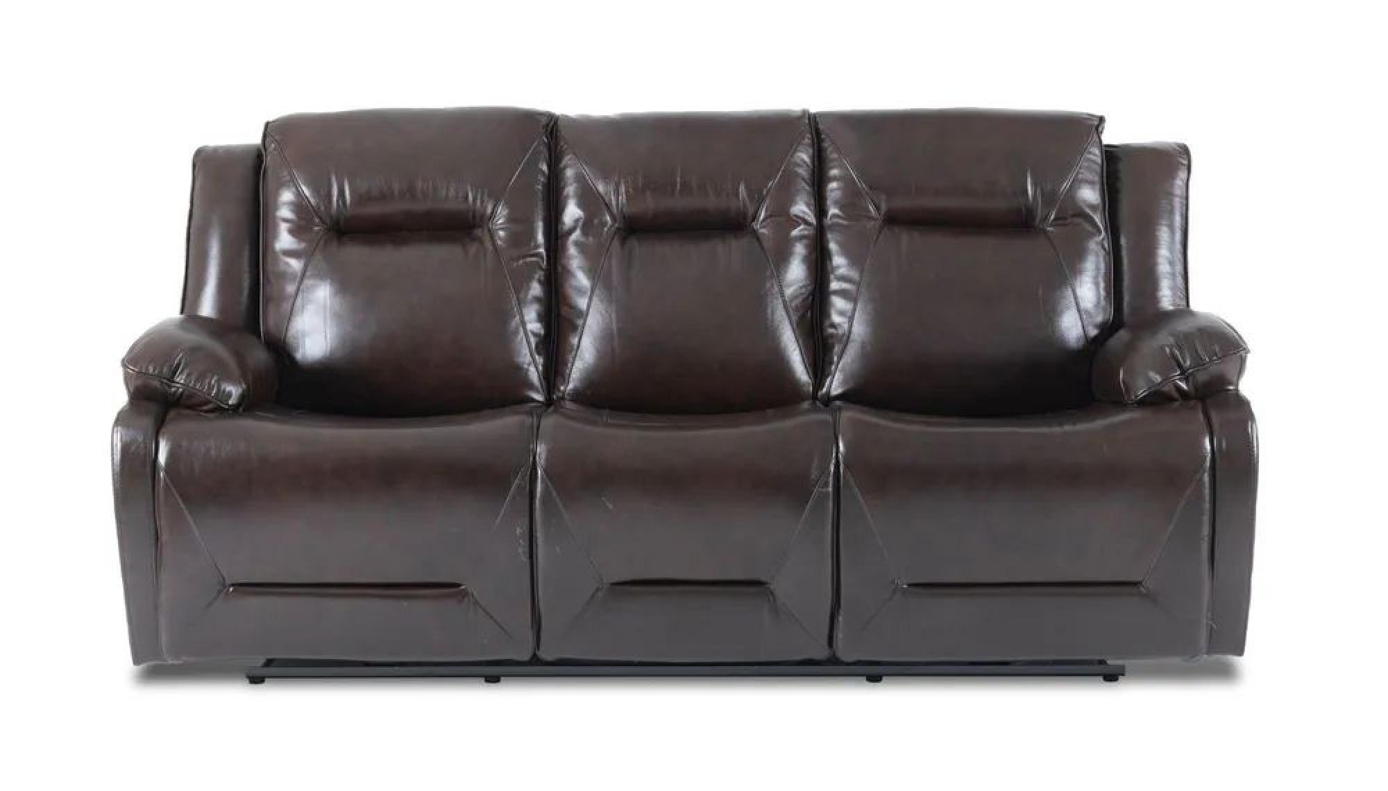 Athena Recliner Sofa - 3 Seater - Dark Brown Leather