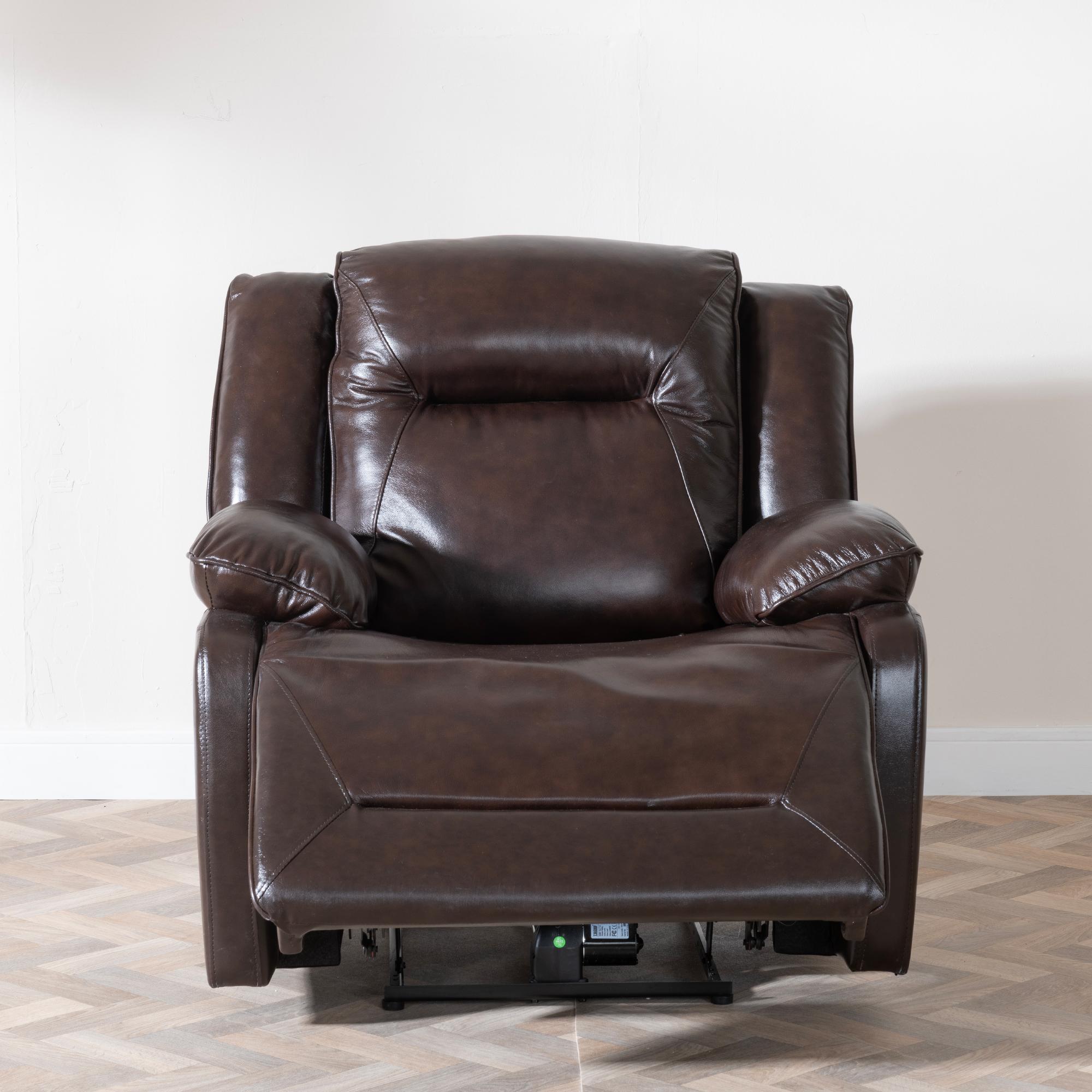 Athena Recliner Armchair - Dark Brown Leather