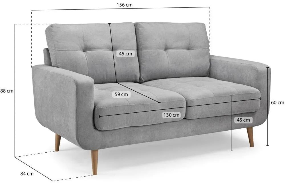 Aurora Sofa - Grey - 2 Seater