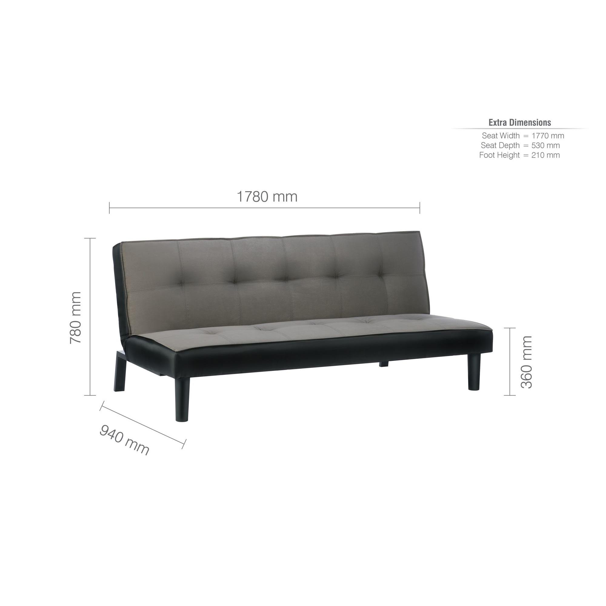 Aurora Sofa Bed - 2 Seater - Grey Fabric