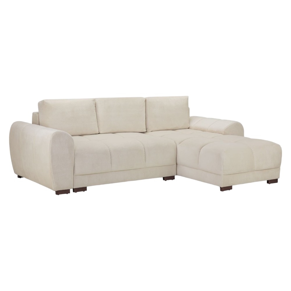 Azzuro Universal Corner Sofa Bed - Cream - Storage