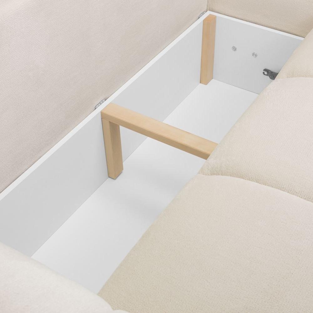 Azzuro Universal Corner Sofa Bed - Cream - Storage