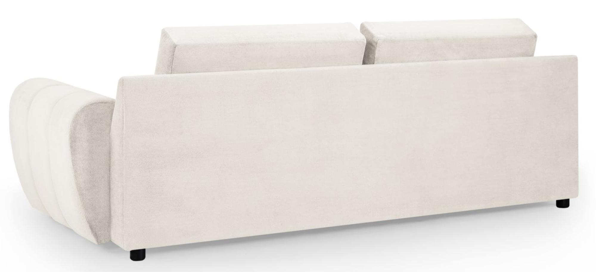 Azzuro Sofa - Cream Velvet Fabric - 3 Seater