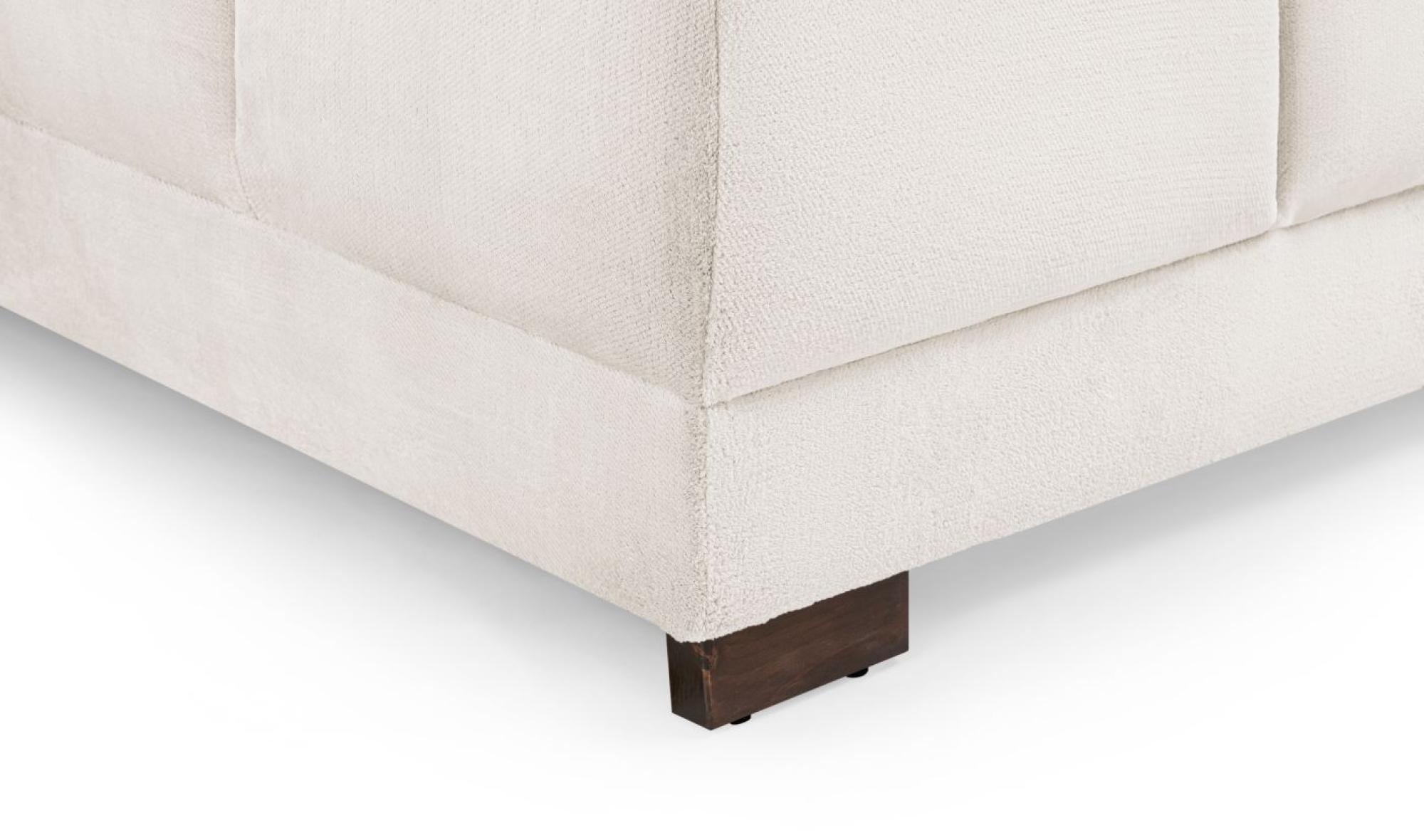 Azzuro U Shape Corner Sofa Suite - Cream Velvet Fabric