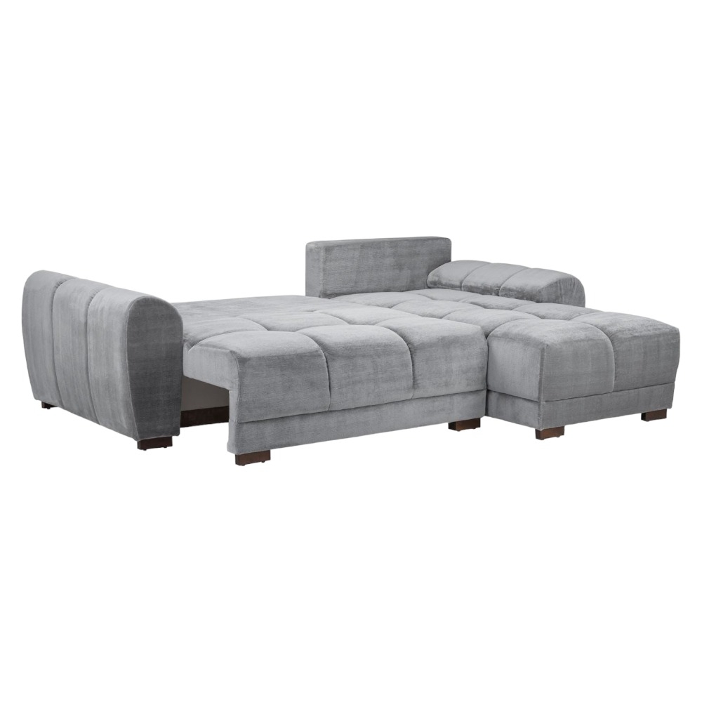 Azzuro Universal Corner Sofa Bed - Grey - Storage