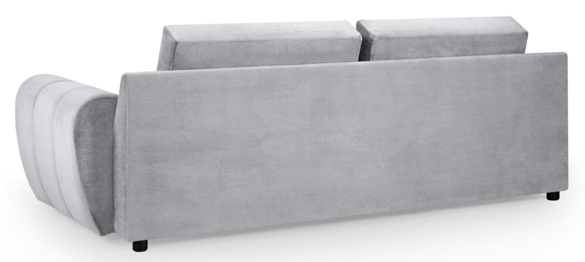 Azzuro Sofa - Grey Velvet Fabric - 3 Seater